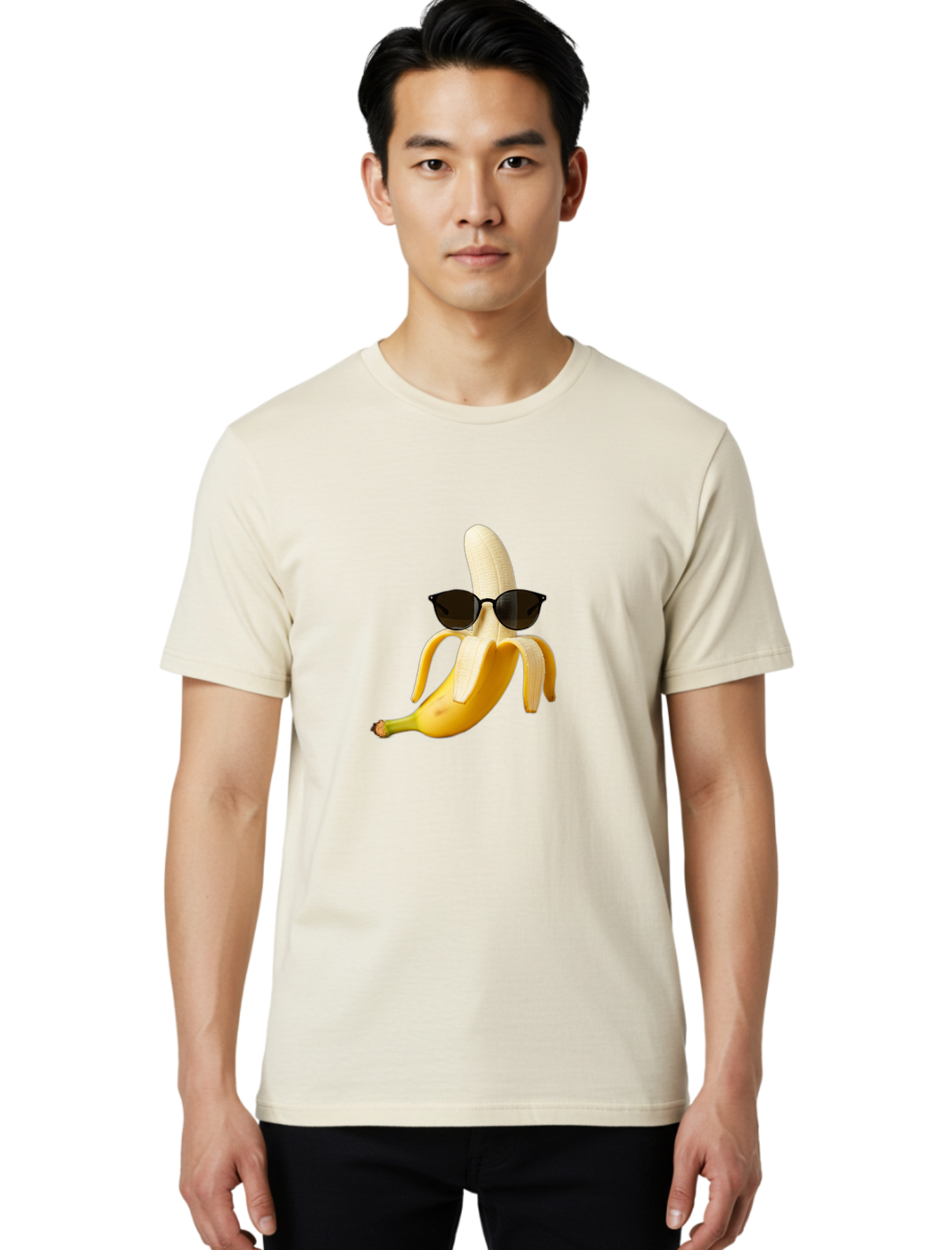 Banana-Sunglasses Men'S Graphic Tee, 100% Cotton, Comfortable Casual Summer Wear, Machine Washable, Vintage Camera, Old Camera, Antique Camera, Black Camera, Classic Photography, Photography Equipment, Nostalgic Device, Film Camera, Camera Art Bak029 26