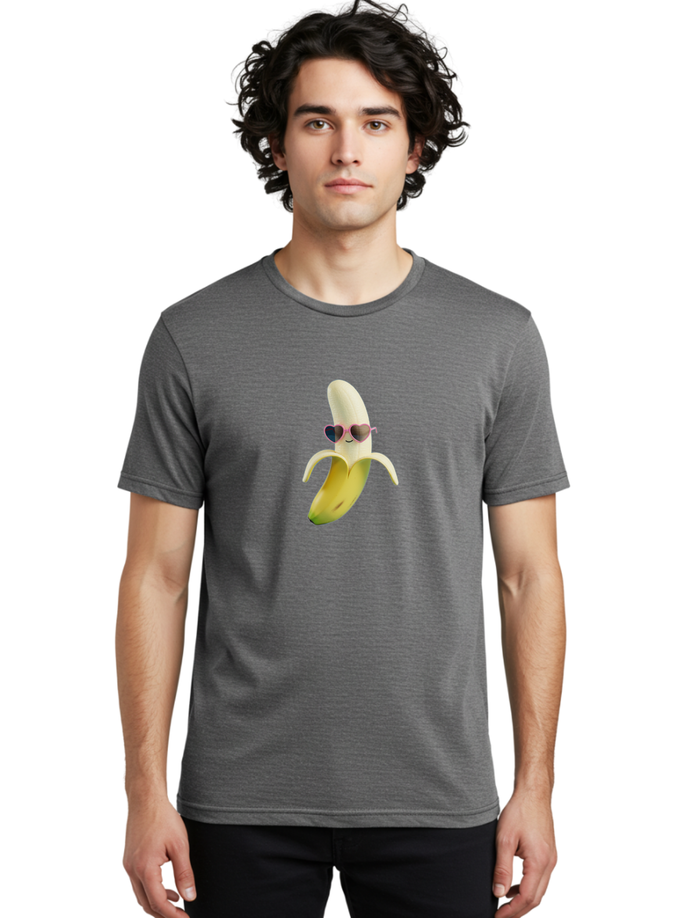 Banana-With-Heart-Shaped-Sunglasses Men'S Graphic Tee, 100% Cotton, Comfortable Casual Summer Wear, Machine Washable, Vintage Camera, Old Camera, Antique Camera, Black Camera, Classic Photography, Photography Equipment, Nostalgic Device, Bak030 19