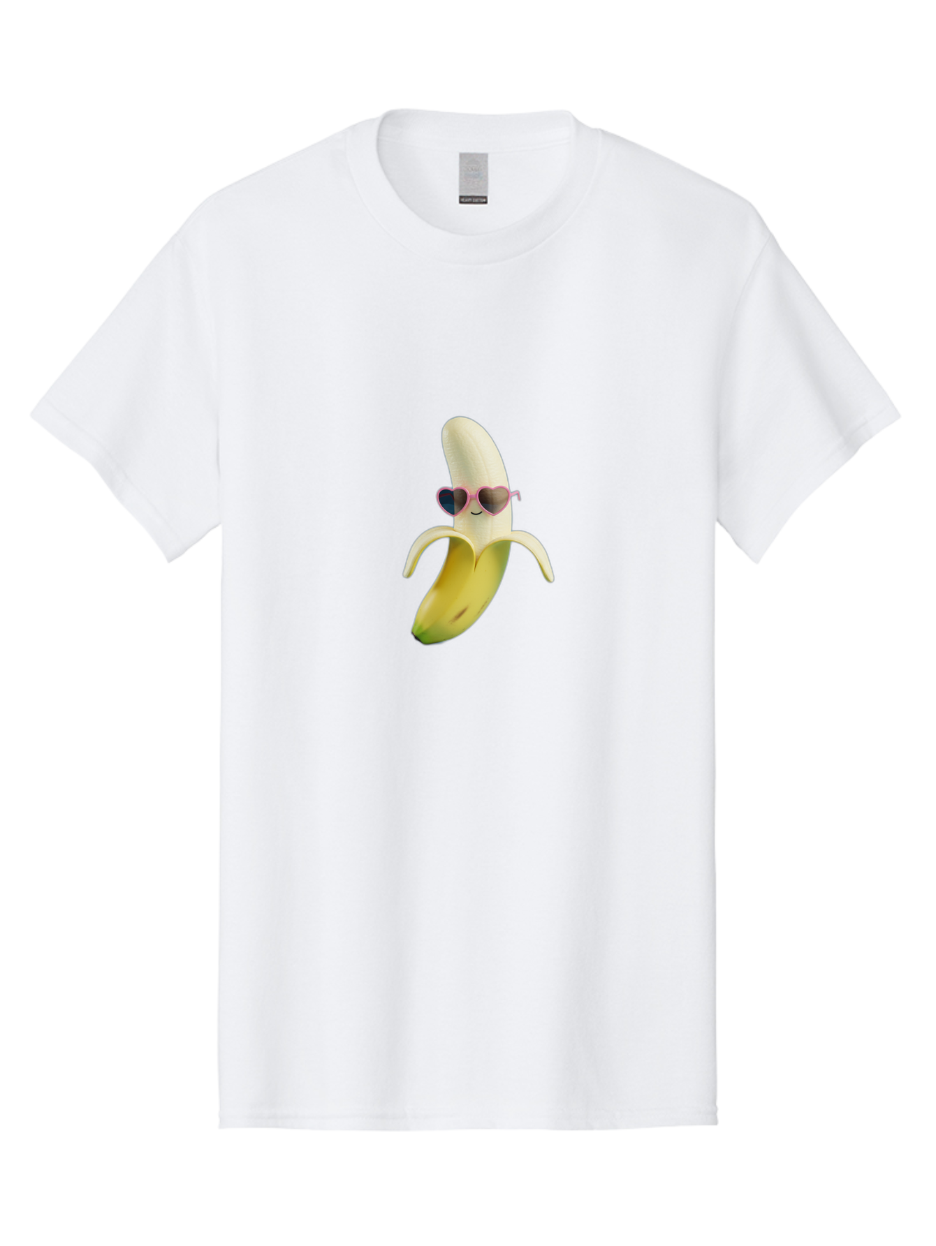 Banana-With-Heart-Shaped-Sunglasses Men'S Graphic Tee, 100% Cotton, Comfortable Casual Summer Wear, Machine Washable, Vintage Camera, Old Camera, Antique Camera, Black Camera, Classic Photography, Photography Equipment, Nostalgic Device, Bak030 2