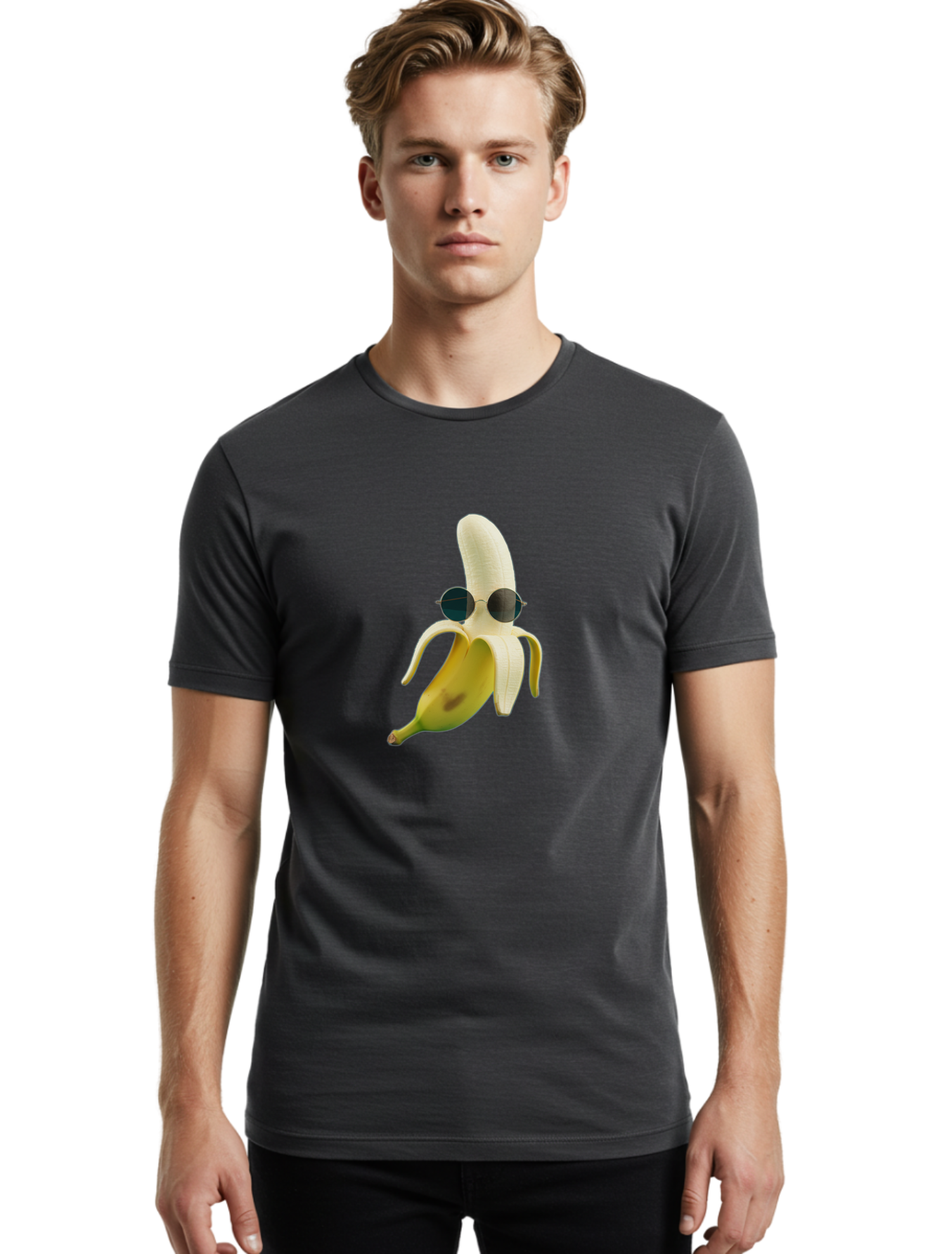 Banana-With-Sunglasses-1 Men'S Graphic Tee, 100% Cotton, Comfortable Casual Summer Wear, Machine Washable, Vintage Camera, Old Camera, Antique Camera, Black Camera, Classic Photography, Photography Equipment, Nostalgic Device, Film Camera, Bak031 28