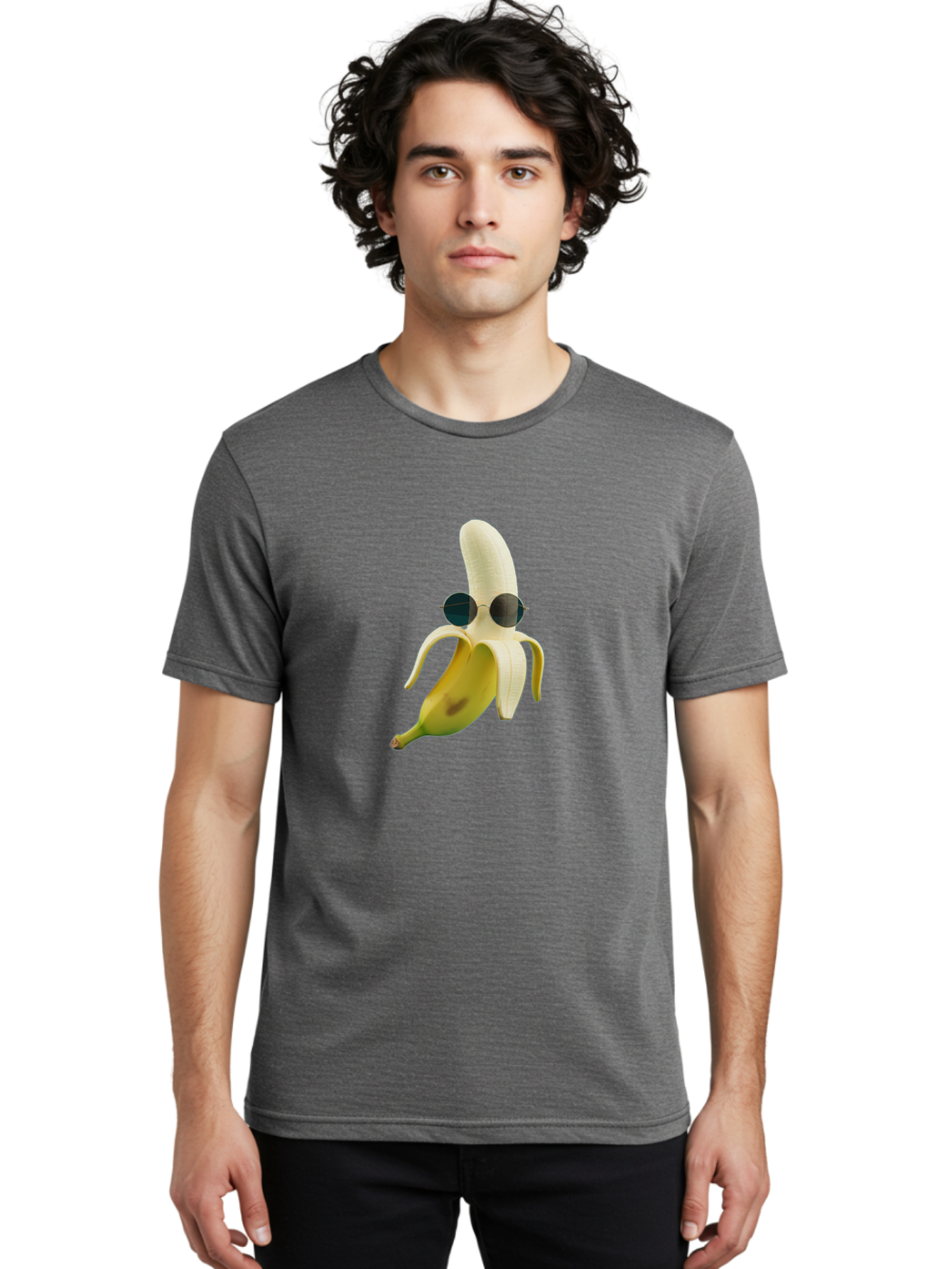 Banana-With-Sunglasses-1 Men'S Graphic Tee, 100% Cotton, Comfortable Casual Summer Wear, Machine Washable, Vintage Camera, Old Camera, Antique Camera, Black Camera, Classic Photography, Photography Equipment, Nostalgic Device, Film Camera, Bak031 30