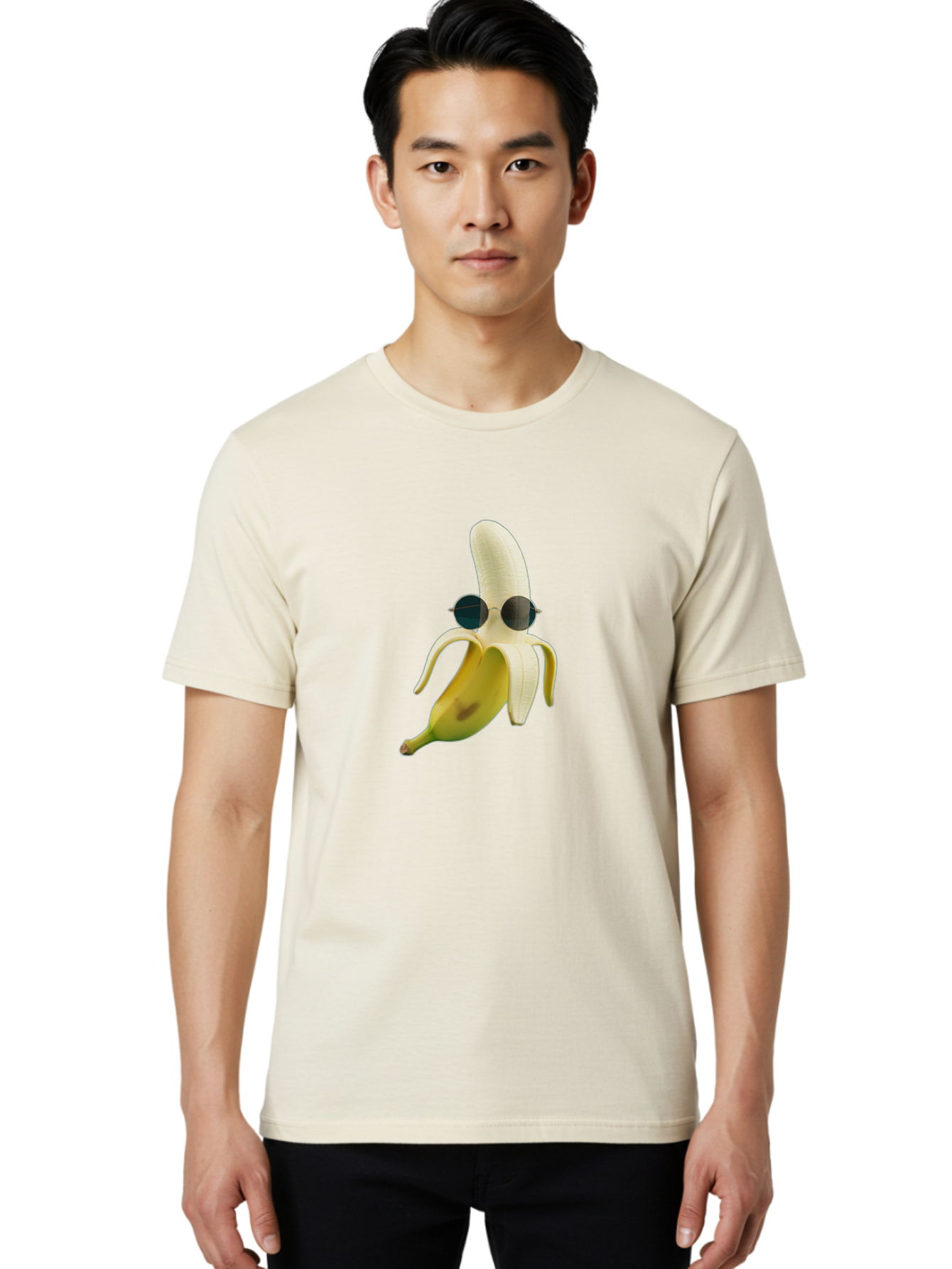 Banana-With-Sunglasses-1 Men'S Graphic Tee, 100% Cotton, Comfortable Casual Summer Wear, Machine Washable, Vintage Camera, Old Camera, Antique Camera, Black Camera, Classic Photography, Photography Equipment, Nostalgic Device, Film Camera, Bak031 16