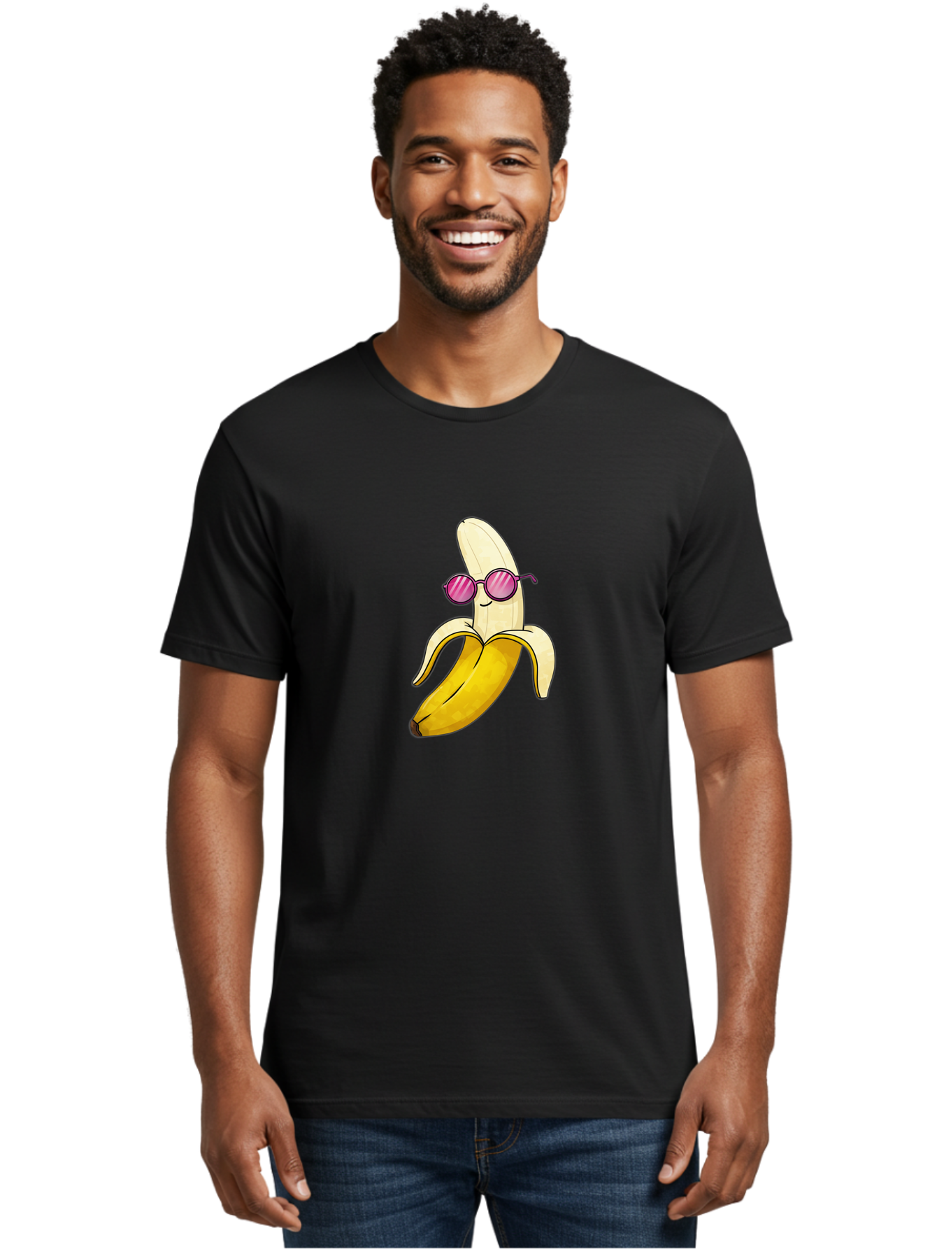 Banana-With-Sunglasses-2 Men'S Graphic Tee, 100% Cotton, Comfortable Casual Summer Wear, Machine Washable, Vintage Camera, Old Camera, Antique Camera, Black Camera, Classic Photography, Photography Equipment, Nostalgic Device, Film Camera, Bak032 22