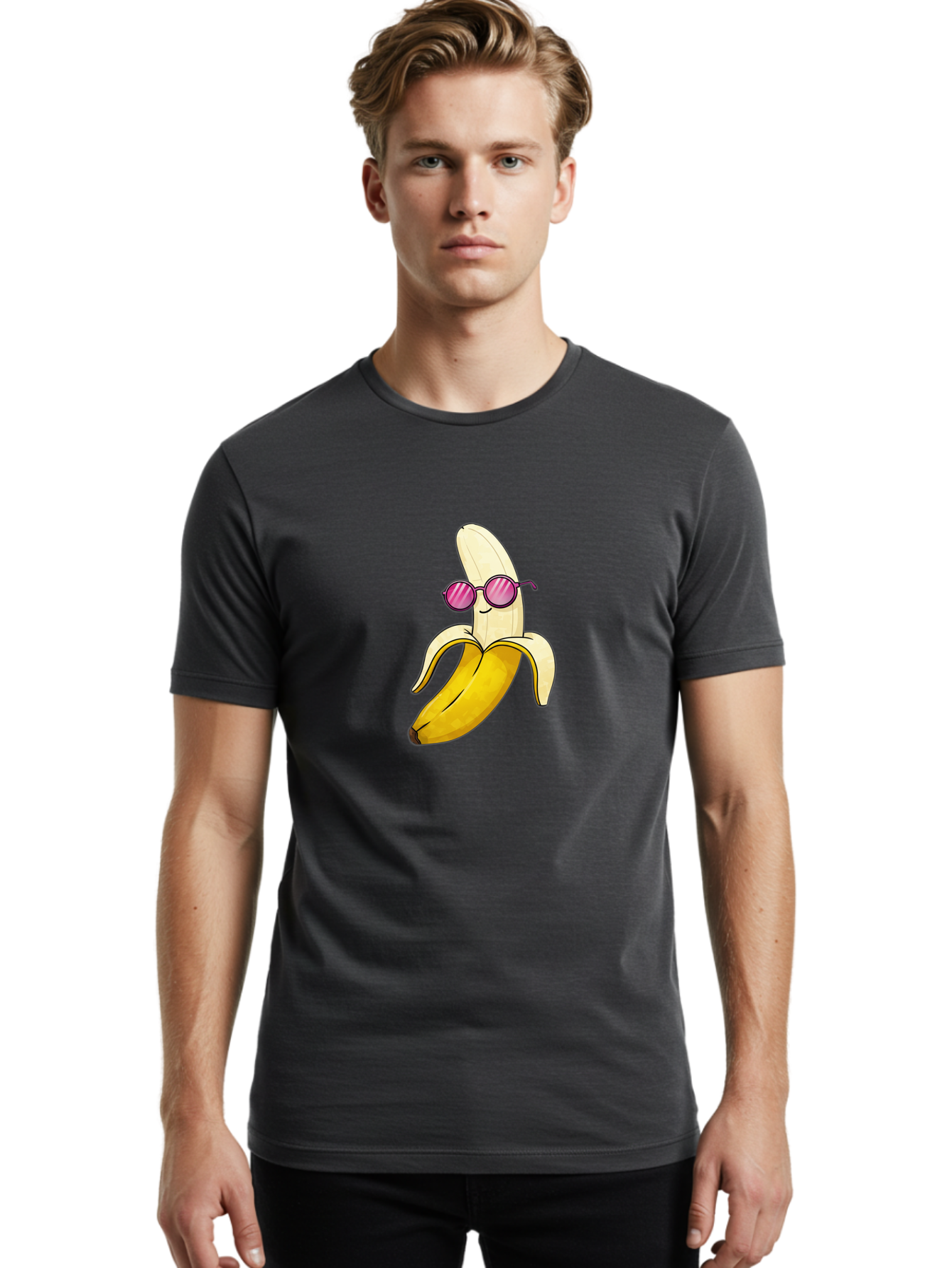 Banana-With-Sunglasses-2 Men'S Graphic Tee, 100% Cotton, Comfortable Casual Summer Wear, Machine Washable, Vintage Camera, Old Camera, Antique Camera, Black Camera, Classic Photography, Photography Equipment, Nostalgic Device, Film Camera, Bak032 16