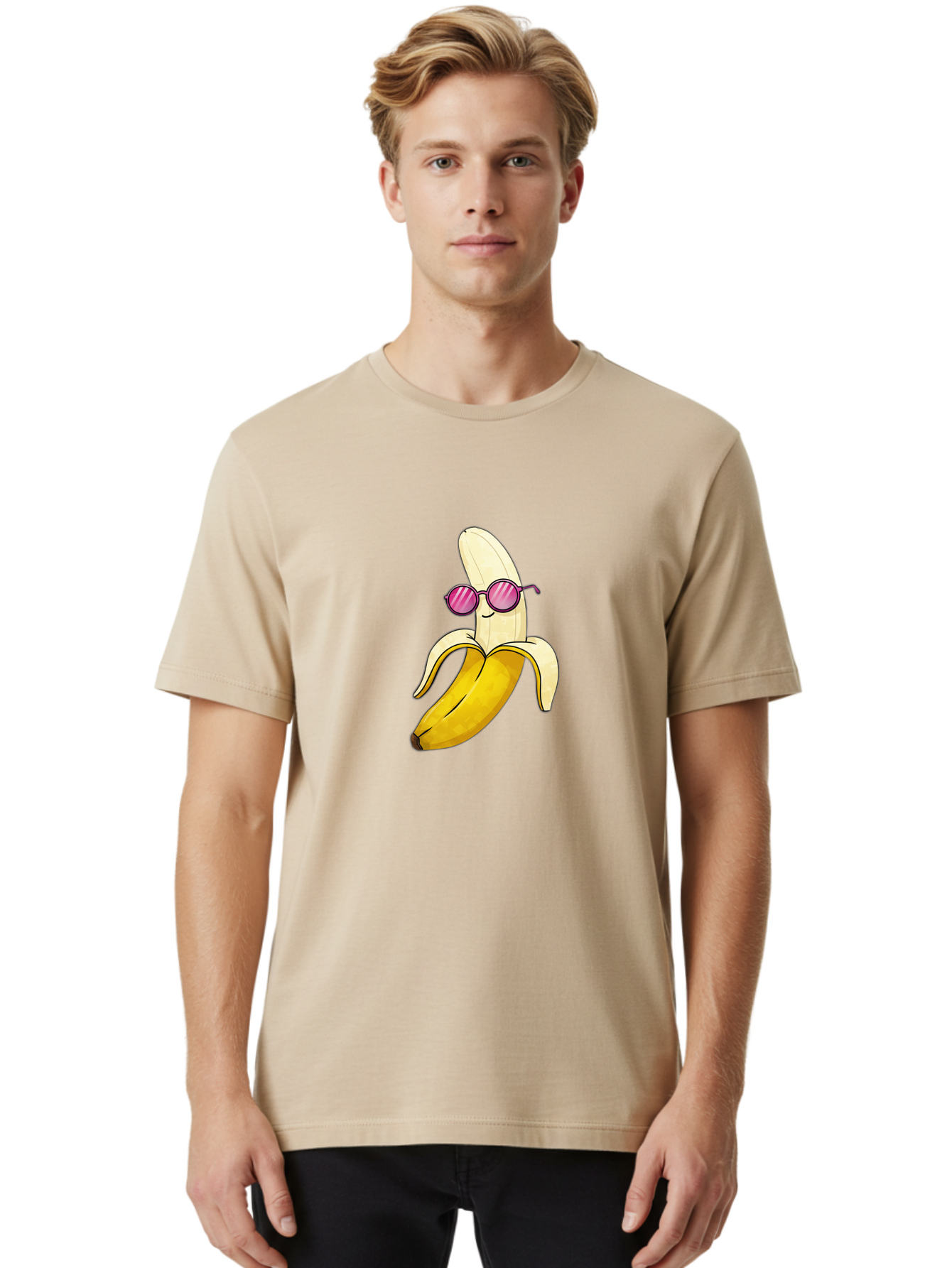 Banana-With-Sunglasses-2 Men'S Graphic Tee, 100% Cotton, Comfortable Casual Summer Wear, Machine Washable, Vintage Camera, Old Camera, Antique Camera, Black Camera, Classic Photography, Photography Equipment, Nostalgic Device, Film Camera, Bak032 26