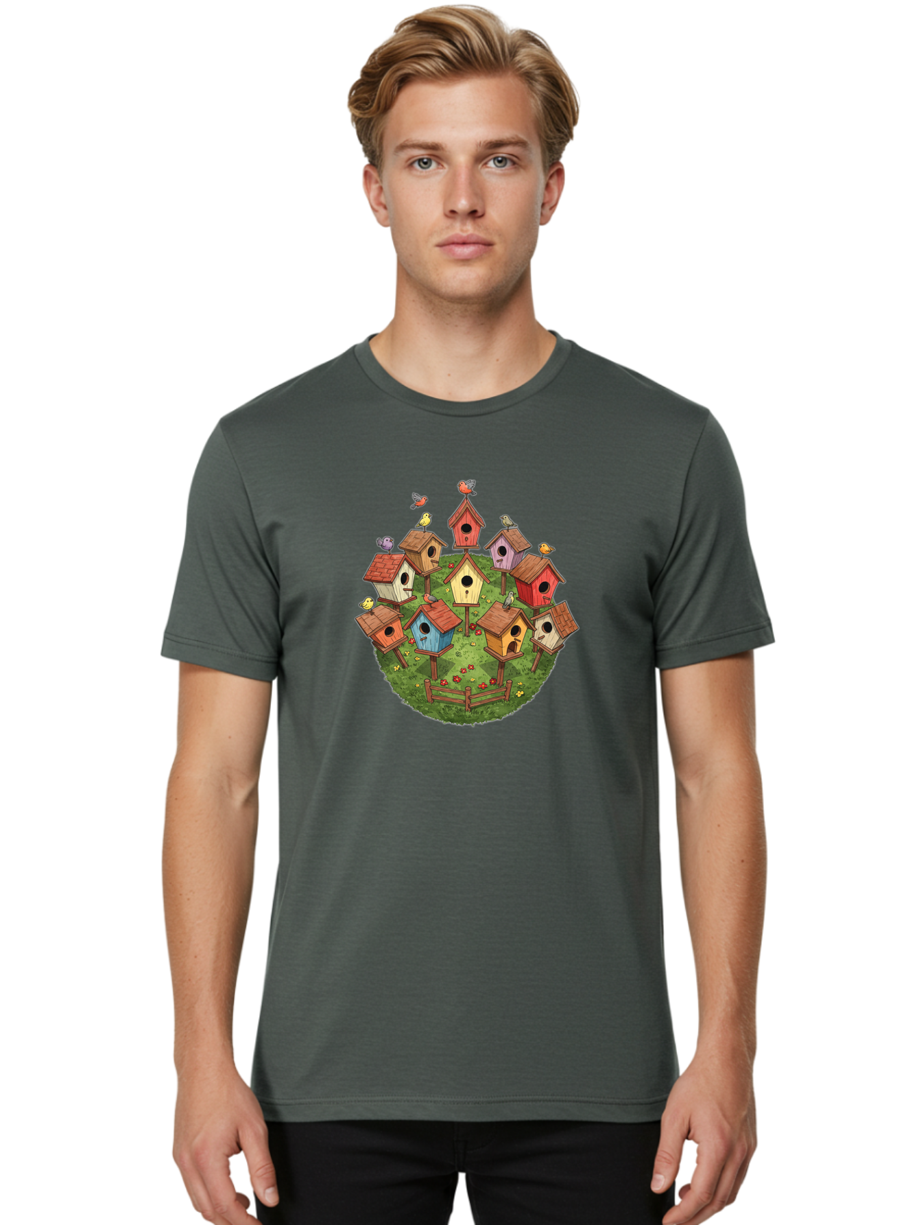 Birdhouses-1 Men'S Graphic Tee, 100% Cotton, Comfortable Casual Summer Wear, Machine Washable, Vintage Camera, Old Camera, Antique Camera, Black Camera, Classic Photography, Photography Equipment, Nostalgic Device, Film Camera, Camera Art Bak053 24