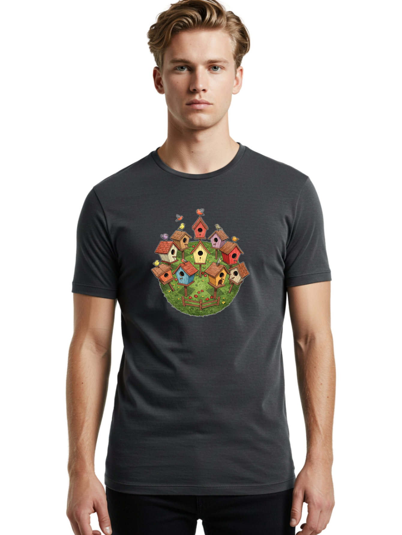 Birdhouses-1 Men'S Graphic Tee, 100% Cotton, Comfortable Casual Summer Wear, Machine Washable, Vintage Camera, Old Camera, Antique Camera, Black Camera, Classic Photography, Photography Equipment, Nostalgic Device, Film Camera, Camera Art Bak053 19