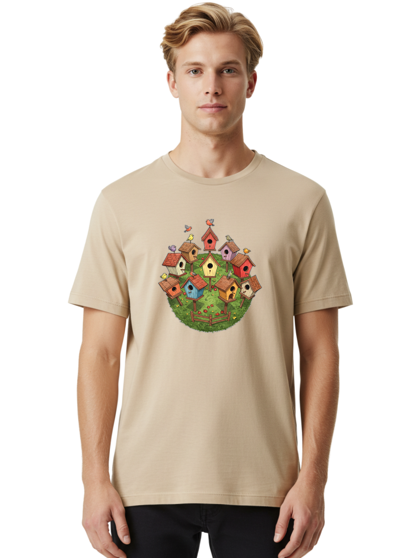 Birdhouses-1 Men'S Graphic Tee, 100% Cotton, Comfortable Casual Summer Wear, Machine Washable, Vintage Camera, Old Camera, Antique Camera, Black Camera, Classic Photography, Photography Equipment, Nostalgic Device, Film Camera, Camera Art Bak053 16