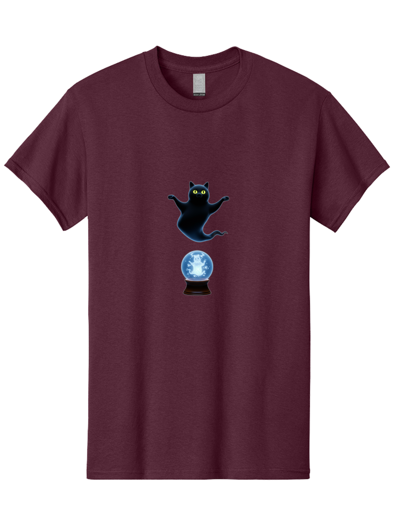 Black-Cat-And-Crystal-Ball Men'S Graphic Tee, 100% Cotton, Comfortable Casual Summer Wear, Machine Washable, Vintage Camera, Old Camera, Antique Camera, Black Camera, Classic Photography, Photography Equipment, Nostalgic Device, Film Camera, Bak061 1