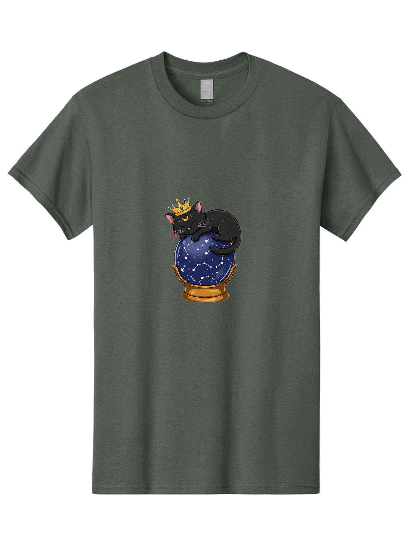 Black-Cat-On-Crystal-Ball-1 Men'S Graphic Tee, 100% Cotton, Comfortable Casual Summer Wear, Machine Washable, Vintage Camera, Old Camera, Antique Camera, Black Camera, Classic Photography, Photography Equipment, Nostalgic Device, Film Camera, Bak063 5
