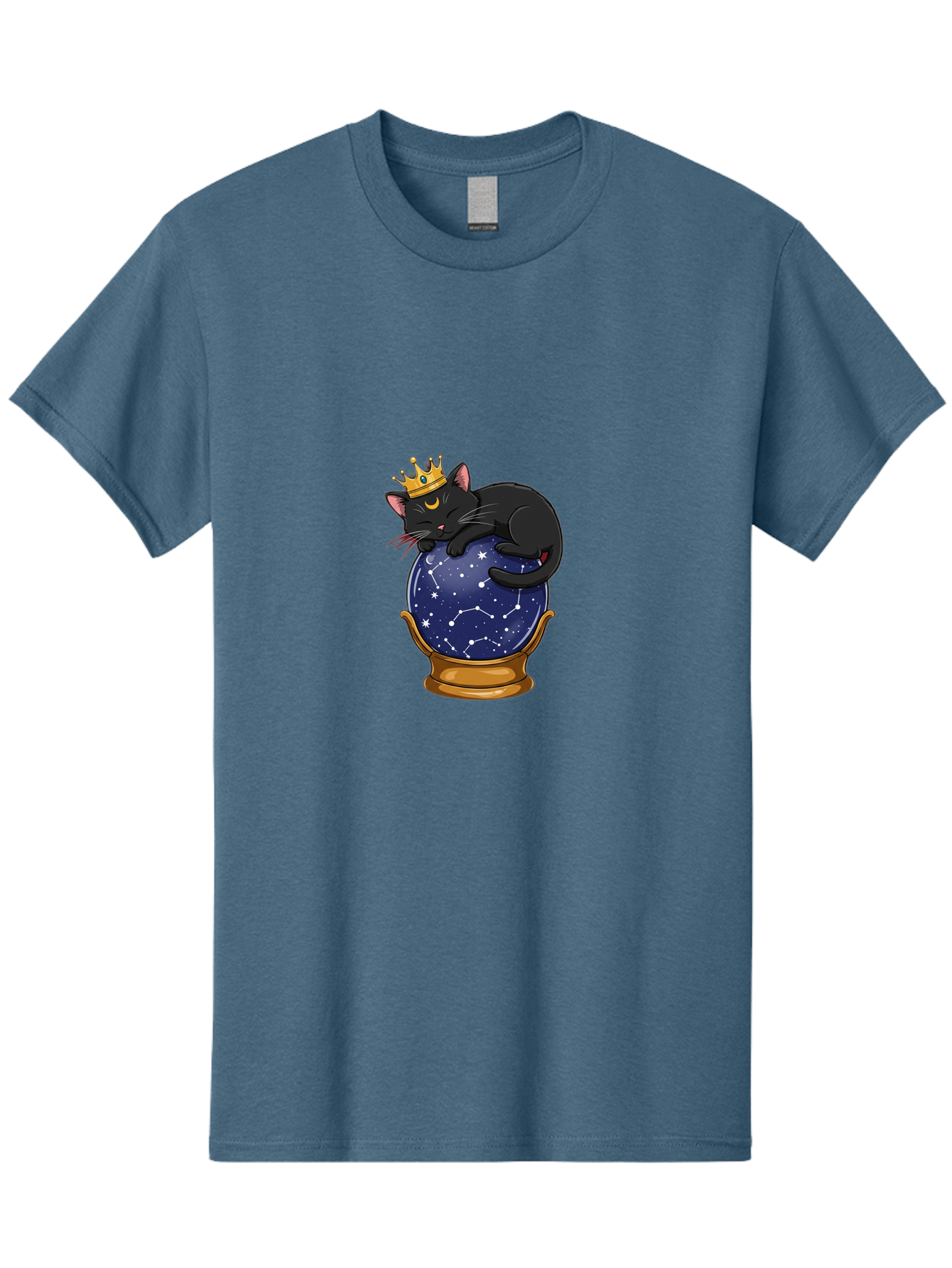 Black-Cat-On-Crystal-Ball-1 Men'S Graphic Tee, 100% Cotton, Comfortable Casual Summer Wear, Machine Washable, Vintage Camera, Old Camera, Antique Camera, Black Camera, Classic Photography, Photography Equipment, Nostalgic Device, Film Camera, Bak063 10