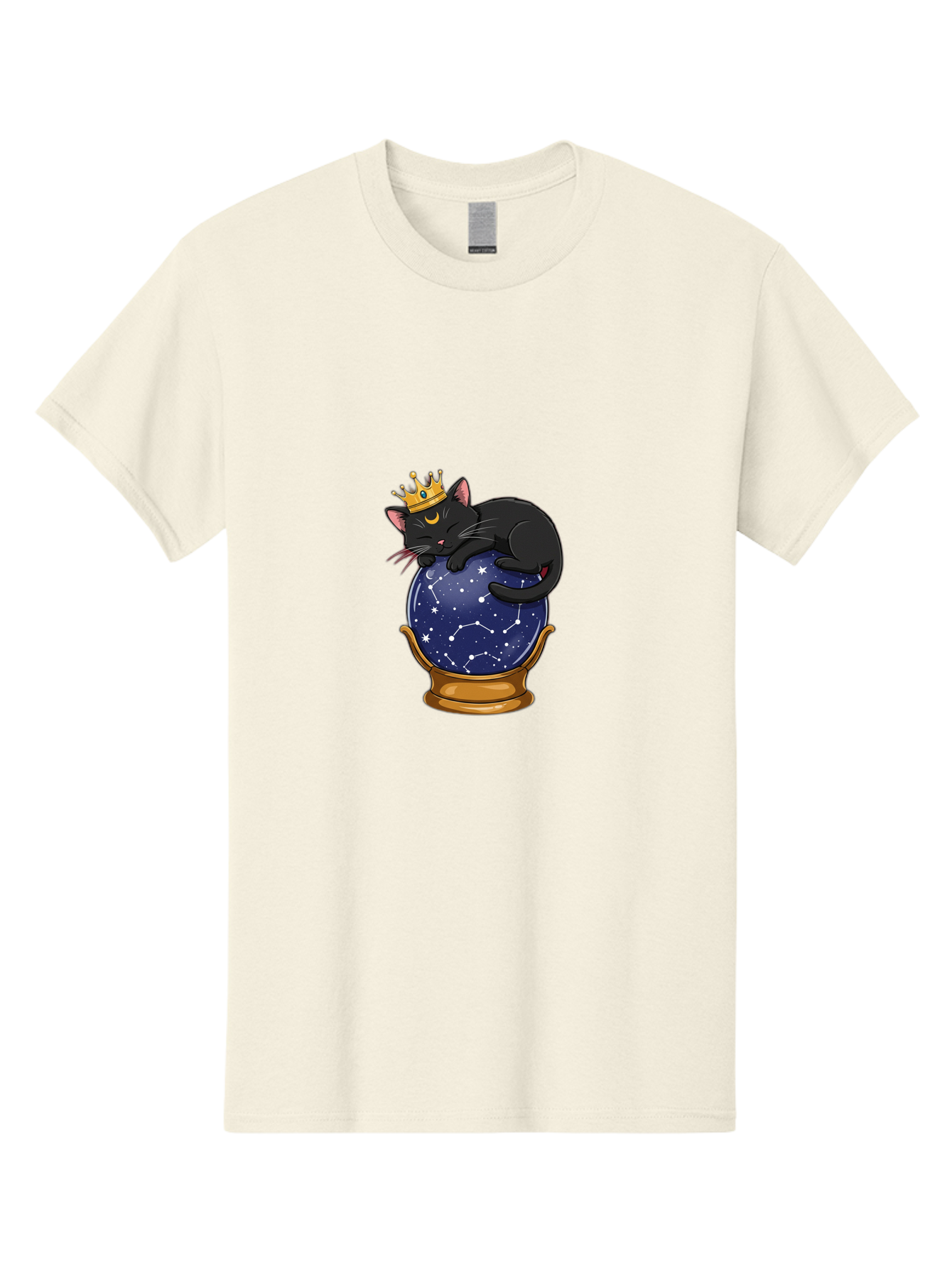 Black-Cat-On-Crystal-Ball-1 Men'S Graphic Tee, 100% Cotton, Comfortable Casual Summer Wear, Machine Washable, Vintage Camera, Old Camera, Antique Camera, Black Camera, Classic Photography, Photography Equipment, Nostalgic Device, Film Camera, Bak063 3