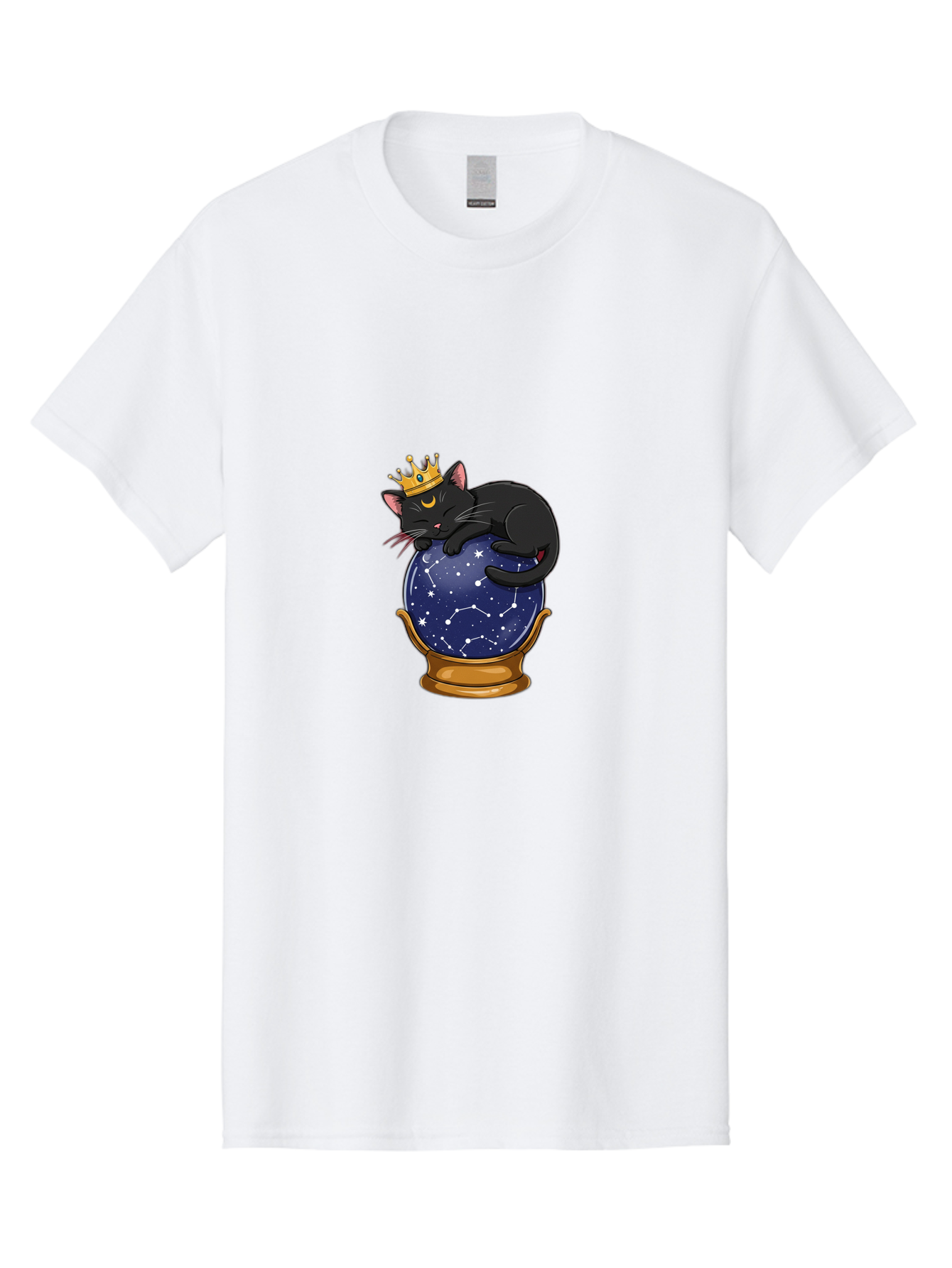 Black-Cat-On-Crystal-Ball-1 Men'S Graphic Tee, 100% Cotton, Comfortable Casual Summer Wear, Machine Washable, Vintage Camera, Old Camera, Antique Camera, Black Camera, Classic Photography, Photography Equipment, Nostalgic Device, Film Camera, Bak063 6