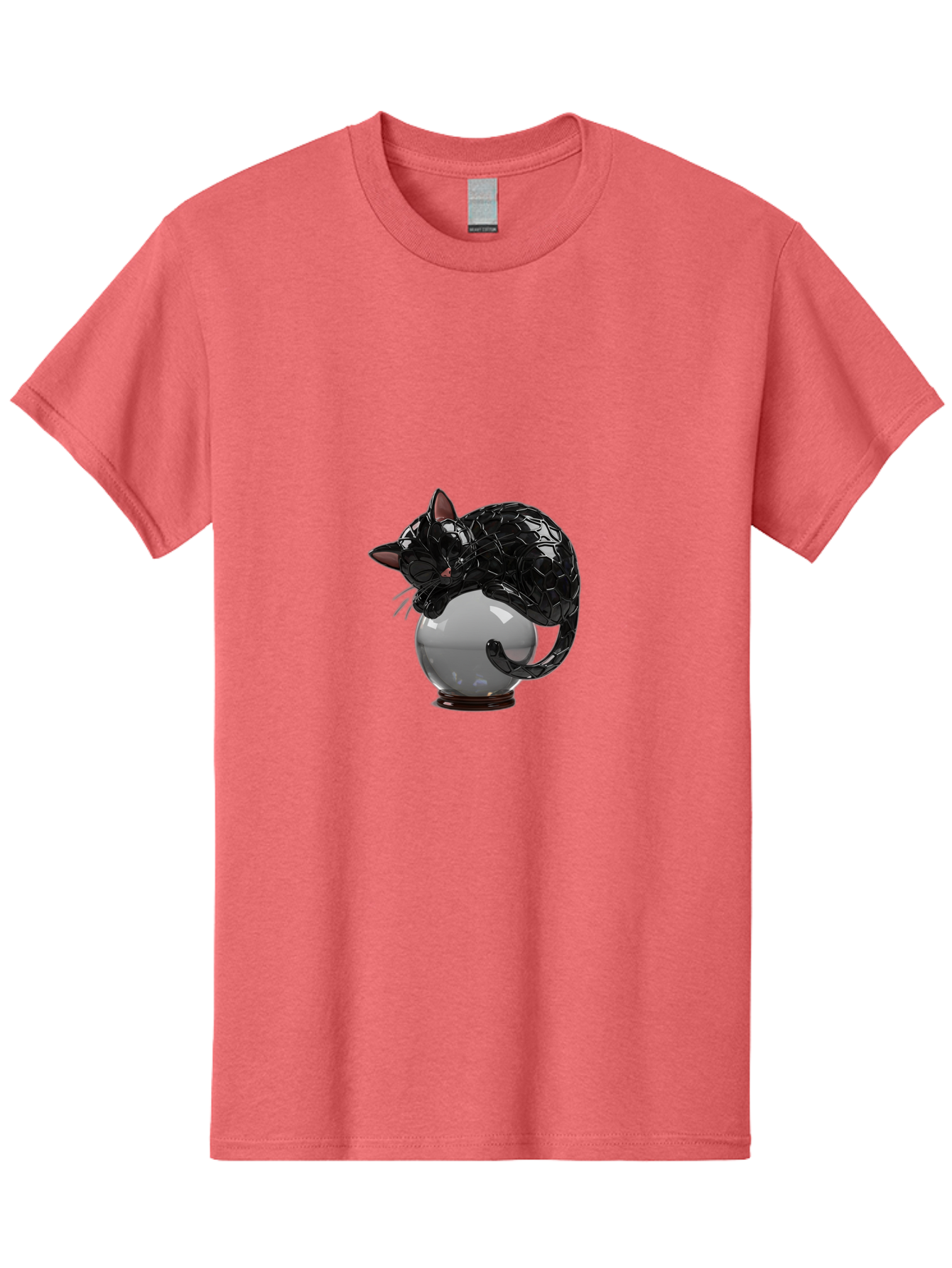 Black-Cat-On-Crystal-Ball-2 Men'S Graphic Tee, 100% Cotton, Comfortable Casual Summer Wear, Machine Washable, Vintage Camera, Old Camera, Antique Camera, Black Camera, Classic Photography, Photography Equipment, Nostalgic Device, Film Camera, Bak064 10