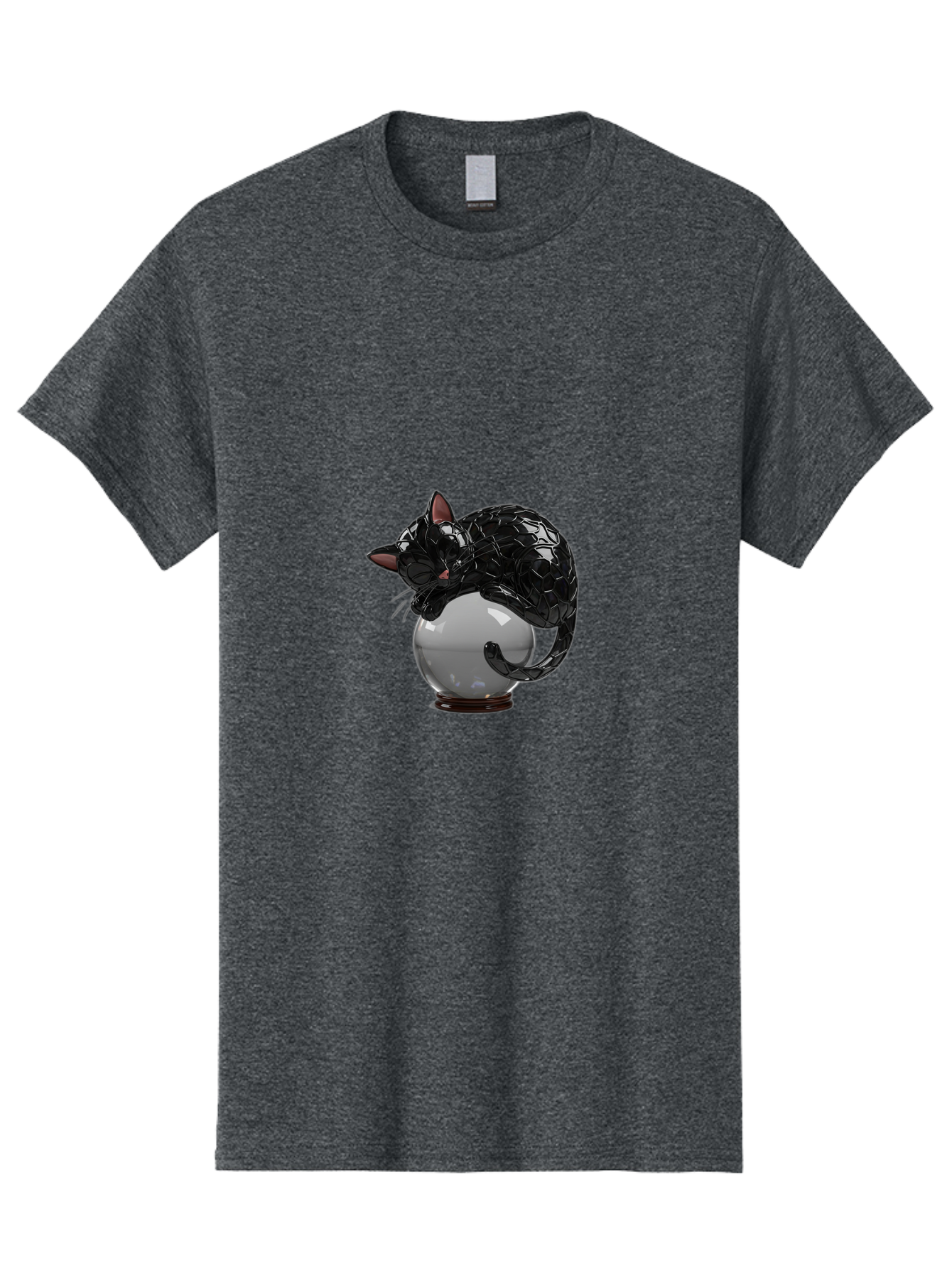 Black-Cat-On-Crystal-Ball-2 Men'S Graphic Tee, 100% Cotton, Comfortable Casual Summer Wear, Machine Washable, Vintage Camera, Old Camera, Antique Camera, Black Camera, Classic Photography, Photography Equipment, Nostalgic Device, Film Camera, Bak064 13