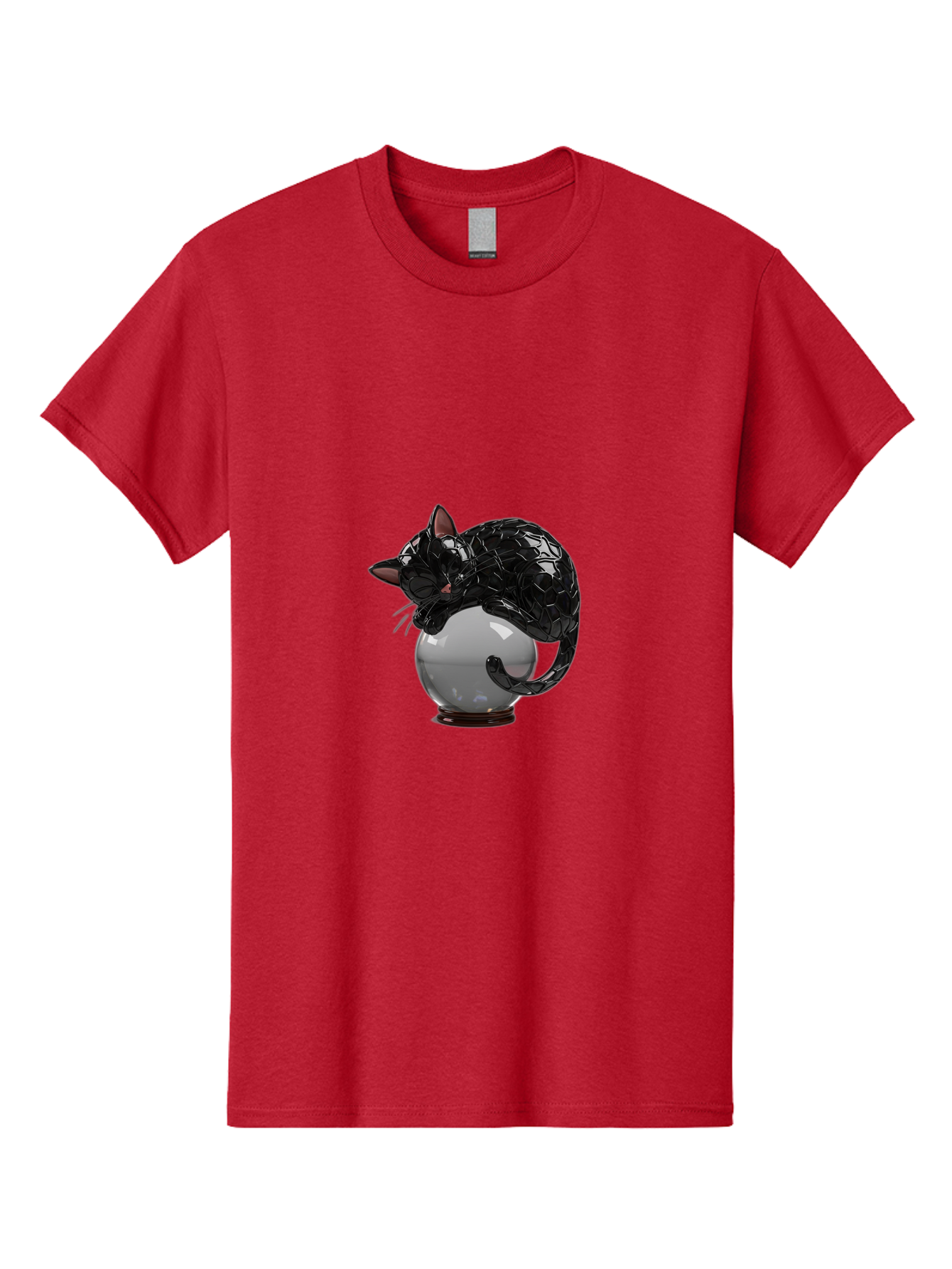 Black-Cat-On-Crystal-Ball-2 Men'S Graphic Tee, 100% Cotton, Comfortable Casual Summer Wear, Machine Washable, Vintage Camera, Old Camera, Antique Camera, Black Camera, Classic Photography, Photography Equipment, Nostalgic Device, Film Camera, Bak064 15