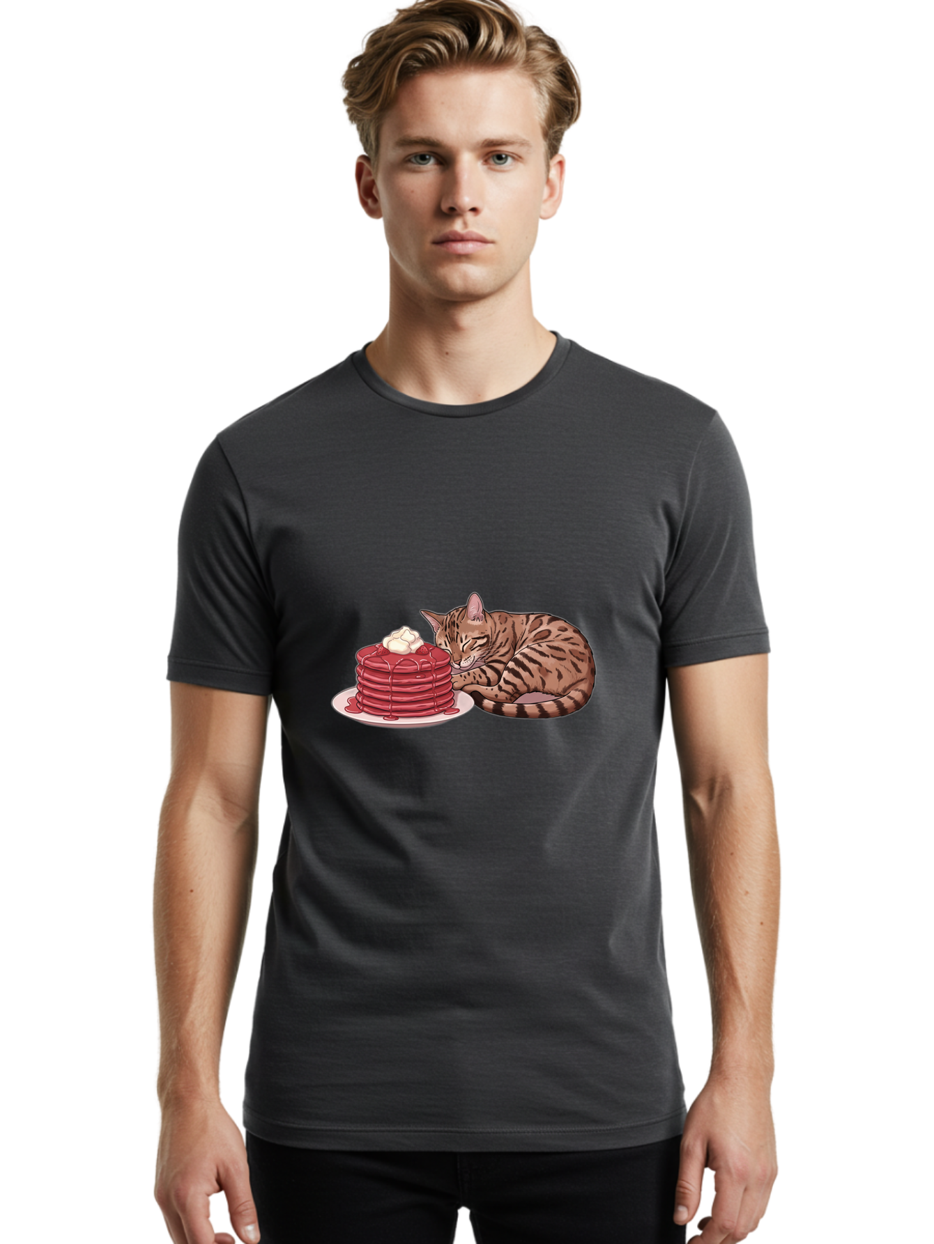 Cat-And-Pancakes-1 Men'S Graphic Tee, 100% Cotton, Comfortable Casual Summer Wear, Machine Washable, Vintage Camera, Old Camera, Antique Camera, Black Camera, Classic Photography, Photography Equipment, Nostalgic Device, Film Camera, Bak184 22