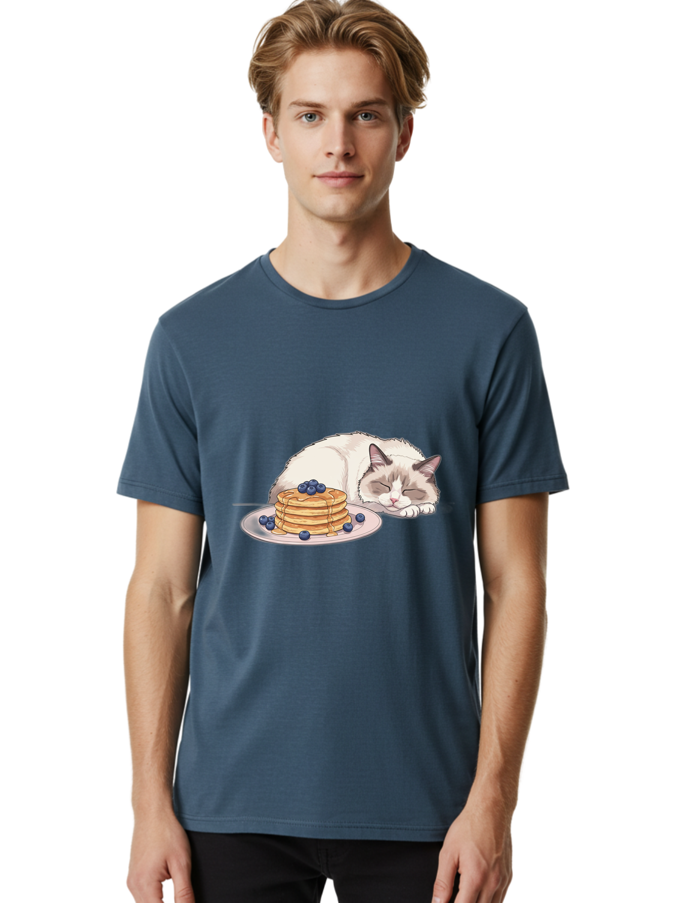 Cat-And-Pancakes-2 Men'S Graphic Tee, 100% Cotton, Comfortable Casual Summer Wear, Machine Washable, Vintage Camera, Old Camera, Antique Camera, Black Camera, Classic Photography, Photography Equipment, Nostalgic Device, Film Camera, Bak185 26