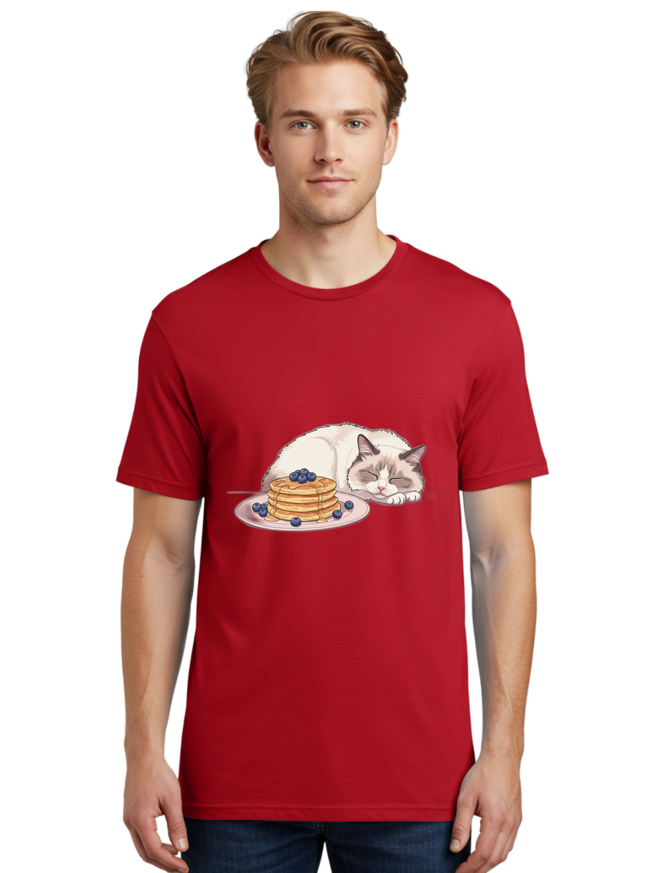 Cat-And-Pancakes-2 Men'S Graphic Tee, 100% Cotton, Comfortable Casual Summer Wear, Machine Washable, Vintage Camera, Old Camera, Antique Camera, Black Camera, Classic Photography, Photography Equipment, Nostalgic Device, Film Camera, Bak185 24