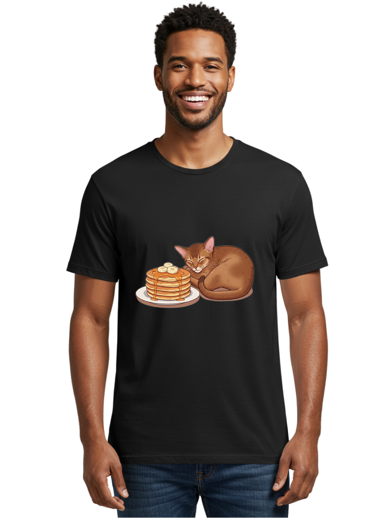 Cat-And-Pancakes-3 Men'S Graphic Tee, 100% Cotton, Comfortable Casual Summer Wear, Machine Washable, Vintage Camera, Old Camera, Antique Camera, Black Camera, Classic Photography, Photography Equipment, Nostalgic Device, Film Camera, Bak186 16