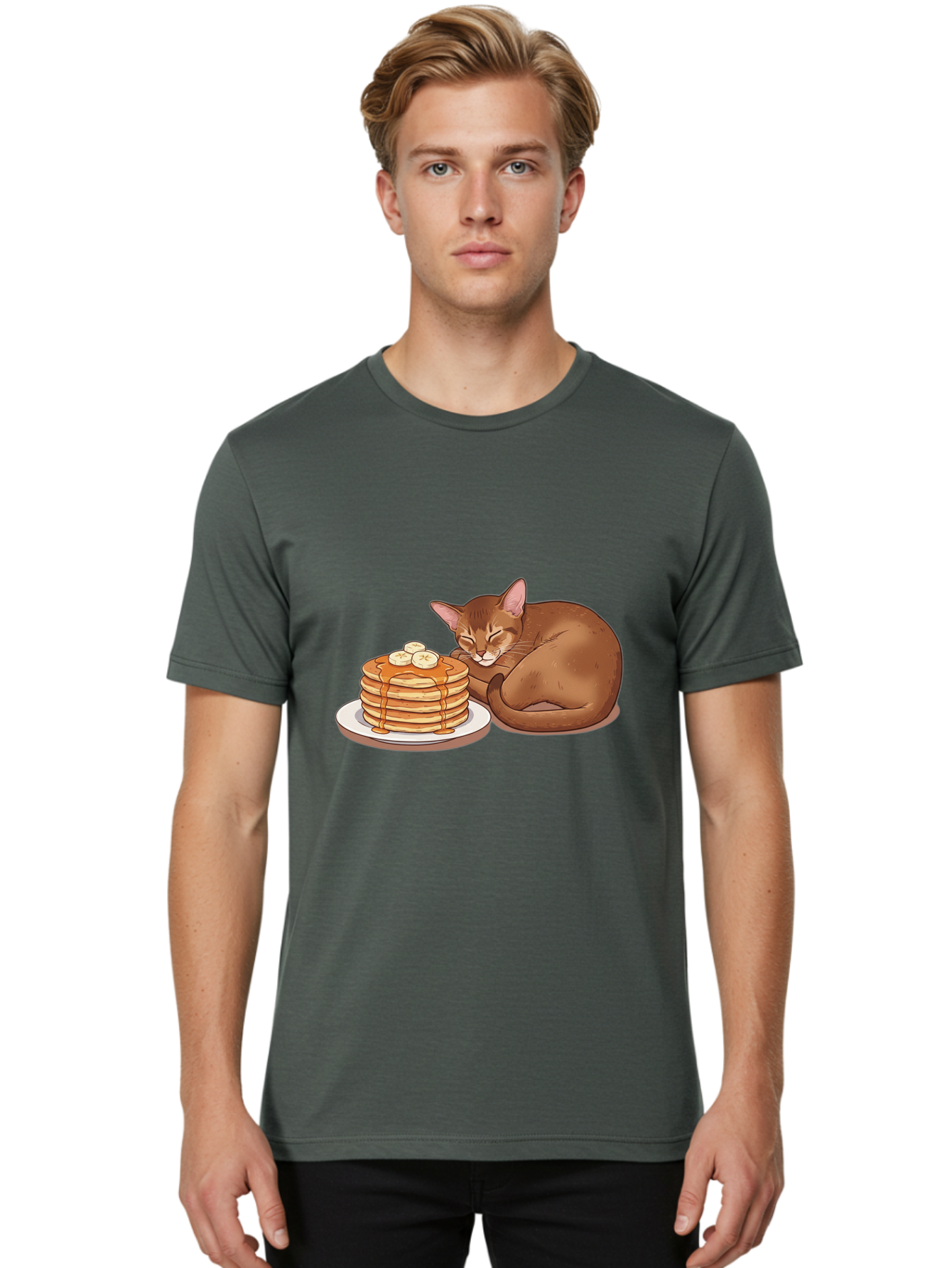 Cat-And-Pancakes-3 Men'S Graphic Tee, 100% Cotton, Comfortable Casual Summer Wear, Machine Washable, Vintage Camera, Old Camera, Antique Camera, Black Camera, Classic Photography, Photography Equipment, Nostalgic Device, Film Camera, Bak186 23