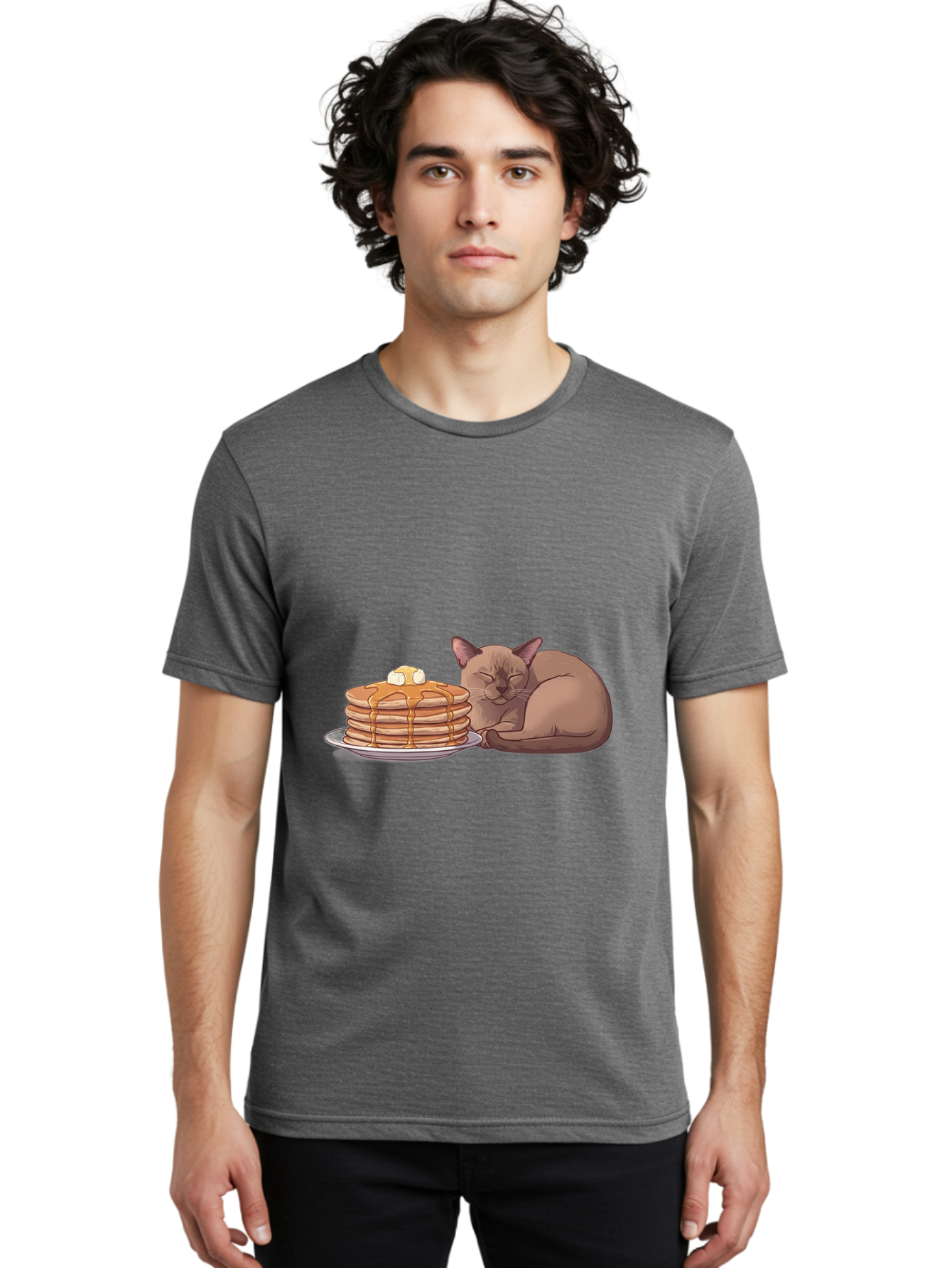 Cat-And-Pancakes-4 Men'S Graphic Tee, 100% Cotton, Comfortable Casual Summer Wear, Machine Washable, Vintage Camera, Old Camera, Antique Camera, Black Camera, Classic Photography, Photography Equipment, Nostalgic Device, Film Camera, Bak187 25