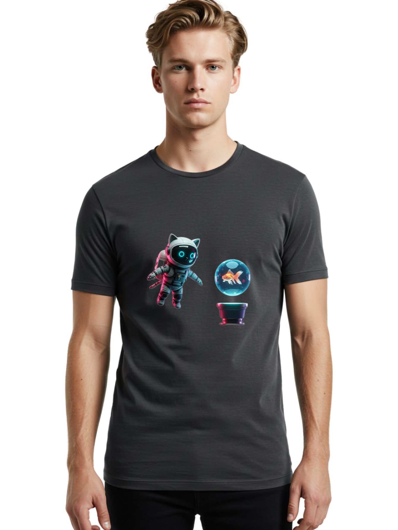 Cat-Astronaut-1 Men'S Graphic Tee, 100% Cotton, Comfortable Casual Summer Wear, Machine Washable, Vintage Camera, Old Camera, Antique Camera, Black Camera, Classic Photography, Photography Equipment, Nostalgic Device, Film Camera, Camera Art Bak189 27
