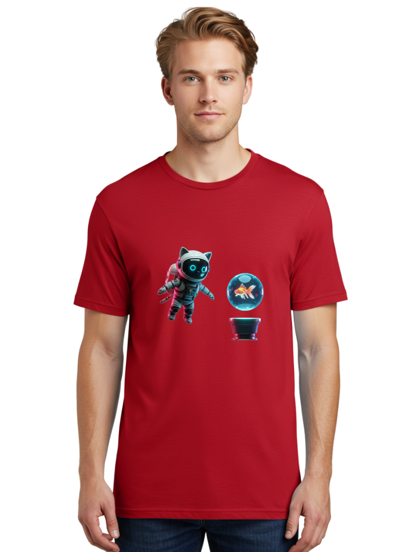 Cat-Astronaut-1 Men'S Graphic Tee, 100% Cotton, Comfortable Casual Summer Wear, Machine Washable, Vintage Camera, Old Camera, Antique Camera, Black Camera, Classic Photography, Photography Equipment, Nostalgic Device, Film Camera, Camera Art Bak189 16
