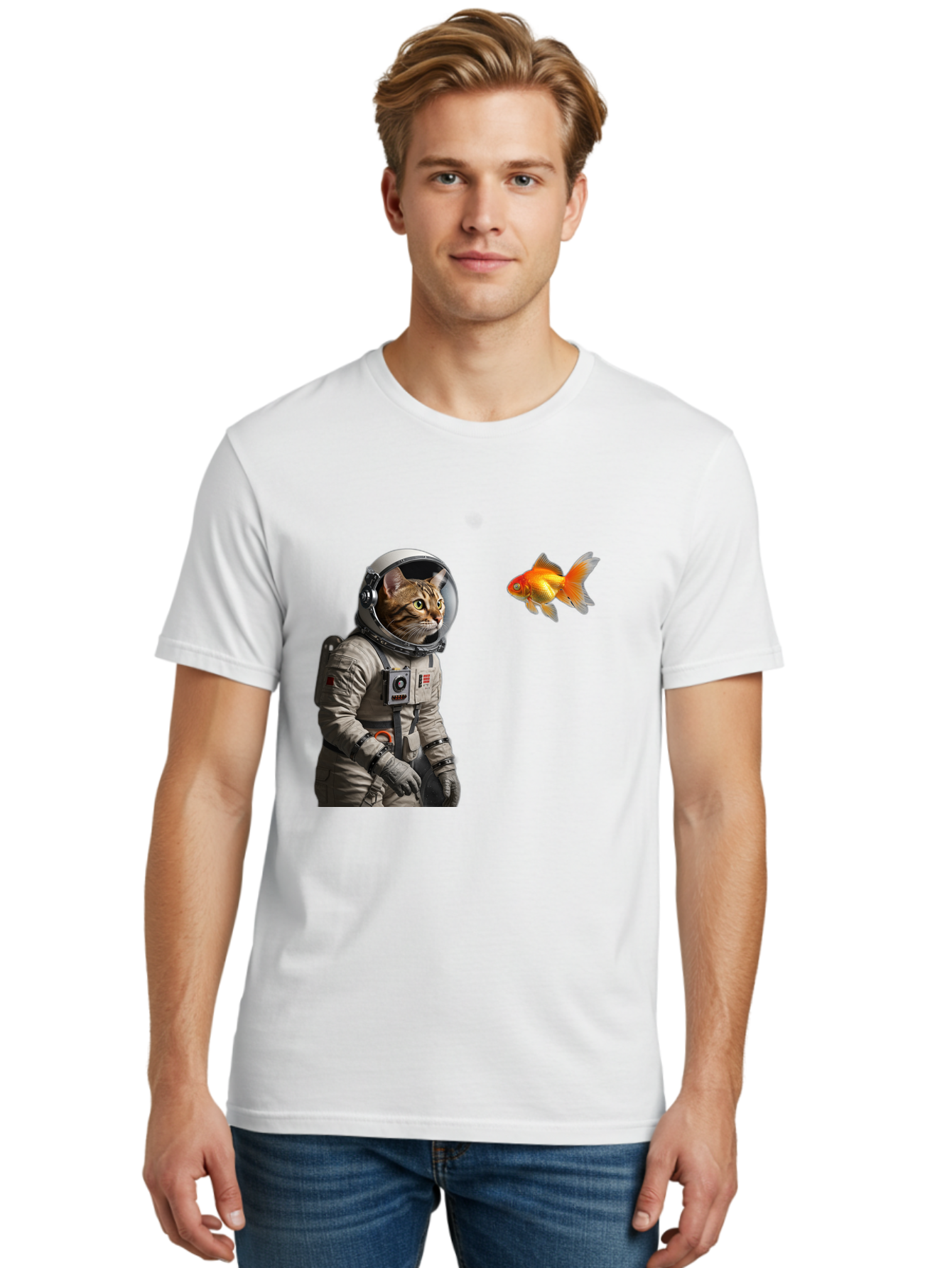 Cat-Astronaut-2 Men'S Graphic Tee, 100% Cotton, Comfortable Casual Summer Wear, Machine Washable, Vintage Camera, Old Camera, Antique Camera, Black Camera, Classic Photography, Photography Equipment, Nostalgic Device, Film Camera, Camera Art Bak190 30