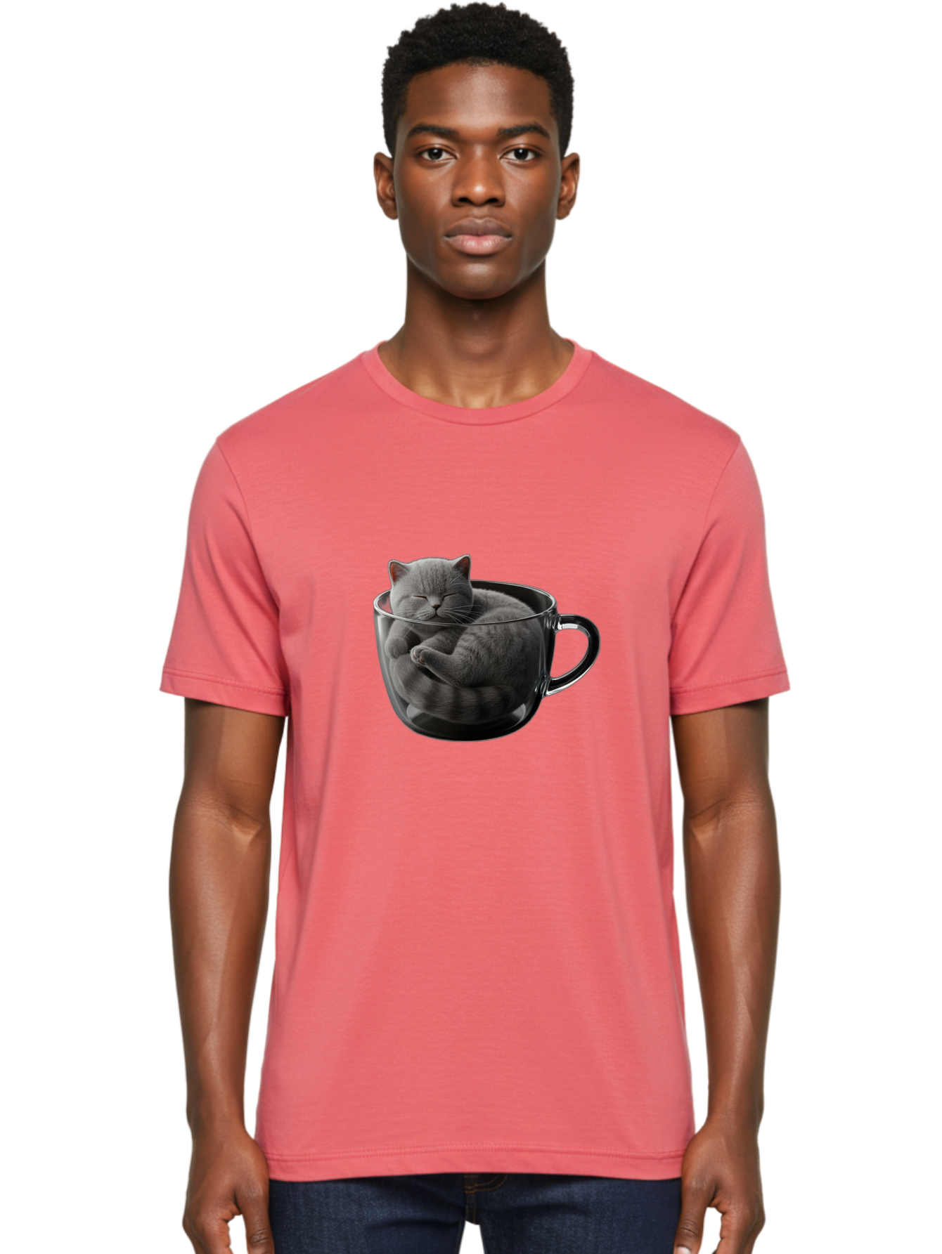 Cat-In-Coffee-Cup-1 Men'S Graphic Tee, 100% Cotton, Comfortable Casual Summer Wear, Machine Washable, Vintage Camera, Old Camera, Antique Camera, Black Camera, Classic Photography, Photography Equipment, Nostalgic Device, Film Camera, Bak193 24