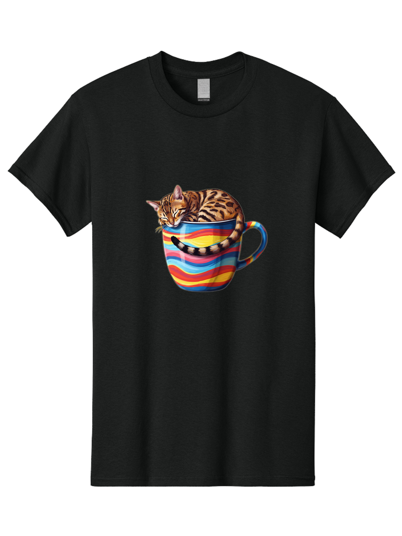 Cat-In-Coffee-Cup-2 Men'S Graphic Tee, 100% Cotton, Comfortable Casual Summer Wear, Machine Washable, Vintage Camera, Old Camera, Antique Camera, Black Camera, Classic Photography, Photography Equipment, Nostalgic Device, Film Camera, Bak194 13