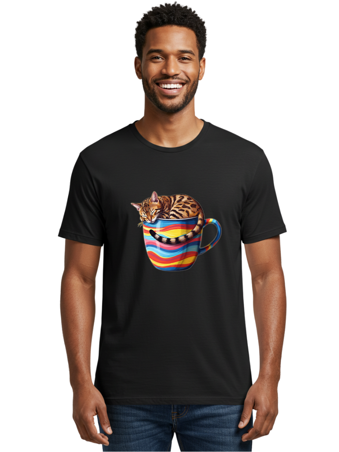 Cat-In-Coffee-Cup-2 Men'S Graphic Tee, 100% Cotton, Comfortable Casual Summer Wear, Machine Washable, Vintage Camera, Old Camera, Antique Camera, Black Camera, Classic Photography, Photography Equipment, Nostalgic Device, Film Camera, Bak194 28