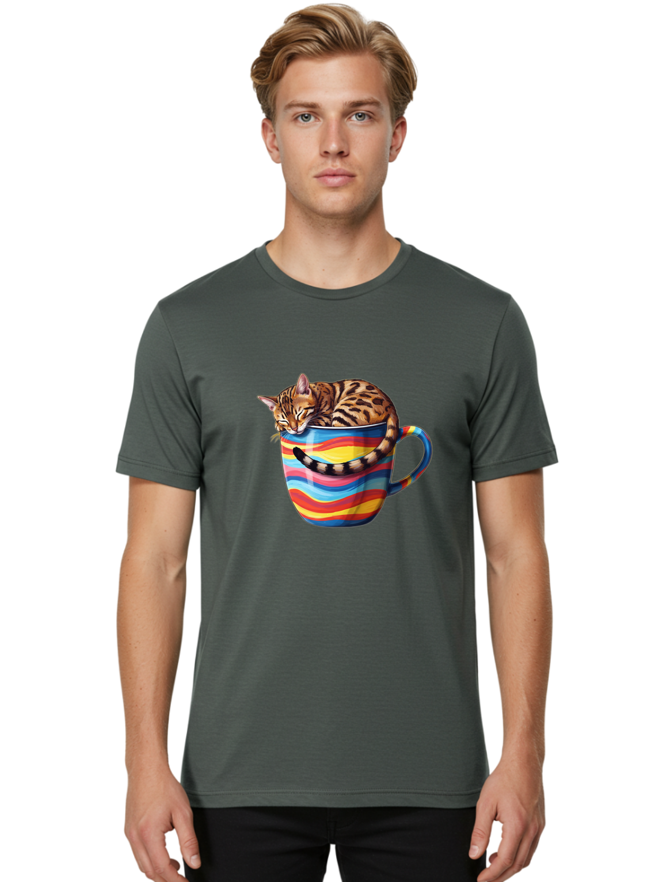 Cat-In-Coffee-Cup-2 Men'S Graphic Tee, 100% Cotton, Comfortable Casual Summer Wear, Machine Washable, Vintage Camera, Old Camera, Antique Camera, Black Camera, Classic Photography, Photography Equipment, Nostalgic Device, Film Camera, Bak194 29
