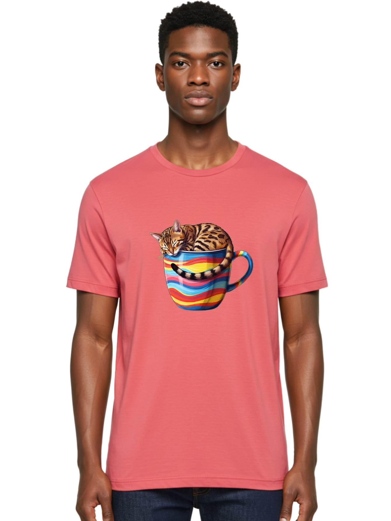 Cat-In-Coffee-Cup-2 Men'S Graphic Tee, 100% Cotton, Comfortable Casual Summer Wear, Machine Washable, Vintage Camera, Old Camera, Antique Camera, Black Camera, Classic Photography, Photography Equipment, Nostalgic Device, Film Camera, Bak194 17