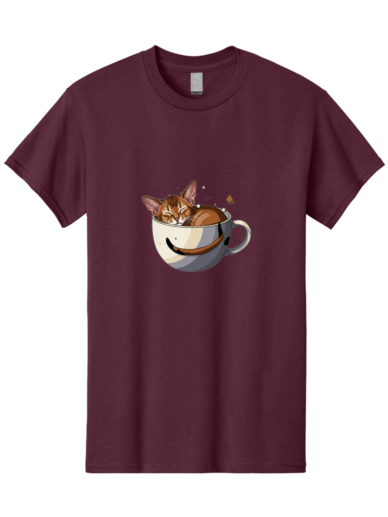 Cat-In-Coffee-Cup-3 Men'S Graphic Tee, 100% Cotton, Comfortable Casual Summer Wear, Machine Washable, Vintage Camera, Old Camera, Antique Camera, Black Camera, Classic Photography, Photography Equipment, Nostalgic Device, Film Camera, Bak195 8