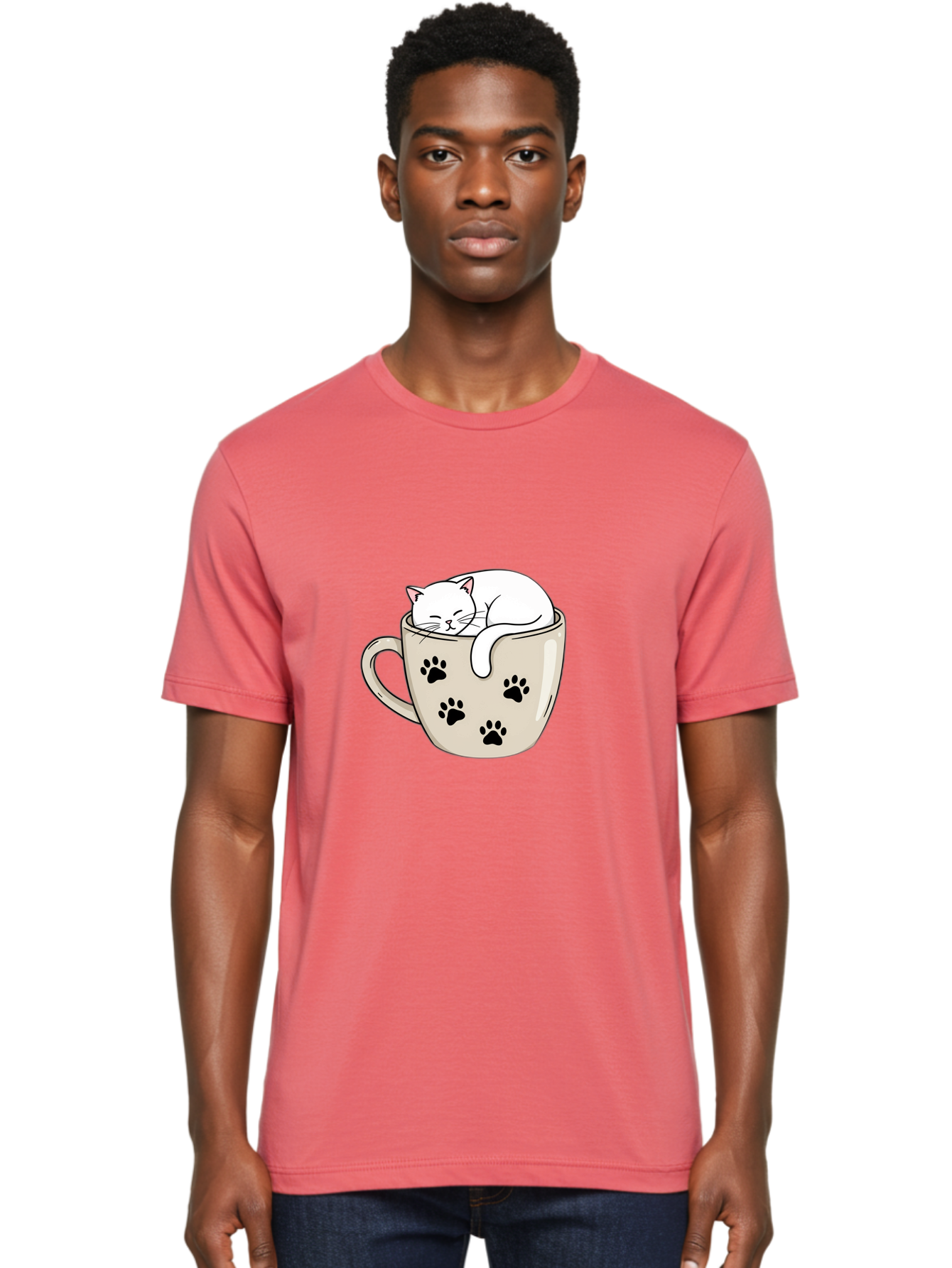 Cat-In-Coffee-Cup Men'S Graphic Tee, 100% Cotton, Comfortable Casual Summer Wear, Machine Washable, Vintage Camera, Old Camera, Antique Camera, Black Camera, Classic Photography, Photography Equipment, Nostalgic Device, Film Camera, Camera Art Bak196 26