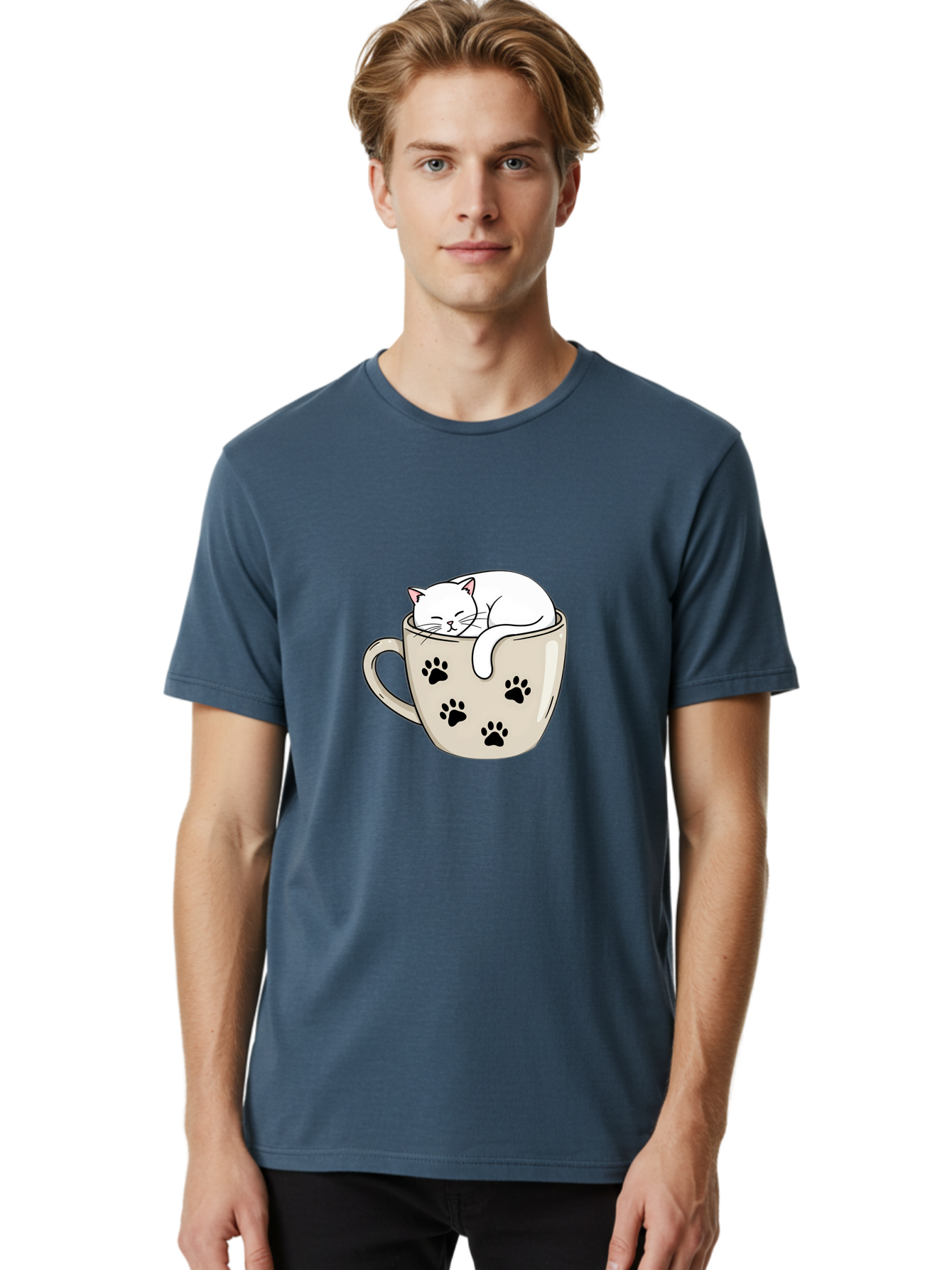 Cat-In-Coffee-Cup Men'S Graphic Tee, 100% Cotton, Comfortable Casual Summer Wear, Machine Washable, Vintage Camera, Old Camera, Antique Camera, Black Camera, Classic Photography, Photography Equipment, Nostalgic Device, Film Camera, Camera Art Bak196 27