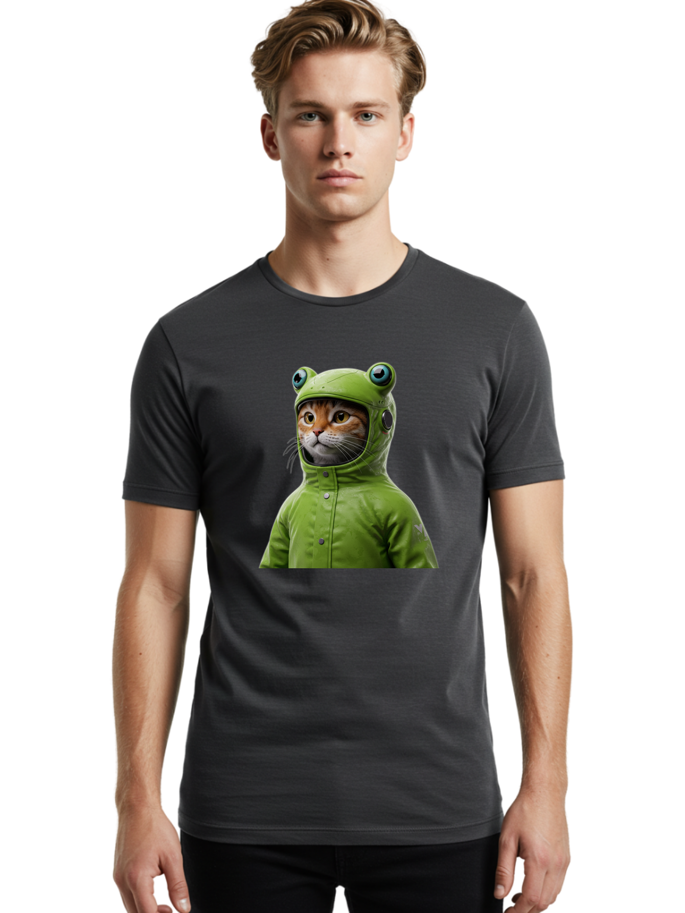 Cat-In-Frog-Costume-5 Men'S Graphic Tee, 100% Cotton, Comfortable Casual Summer Wear, Machine Washable, Vintage Camera, Old Camera, Antique Camera, Black Camera, Classic Photography, Photography Equipment, Nostalgic Device, Film Camera, Bak202 25