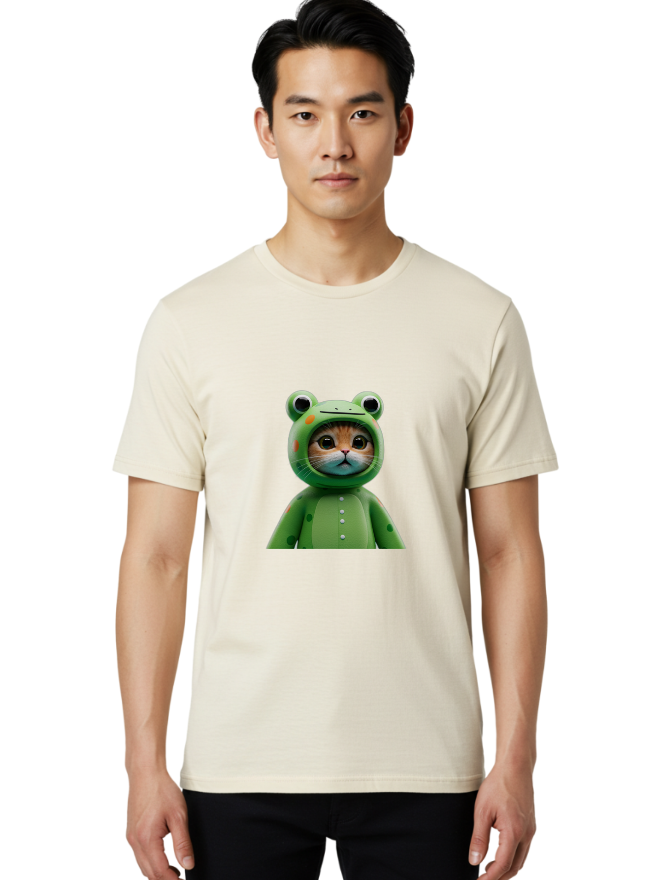 Cat-In-Frog-Costume Men'S Graphic Tee, 100% Cotton, Comfortable Casual Summer Wear, Machine Washable, Vintage Camera, Old Camera, Antique Camera, Black Camera, Classic Photography, Photography Equipment, Nostalgic Device, Film Camera, Bak205 17