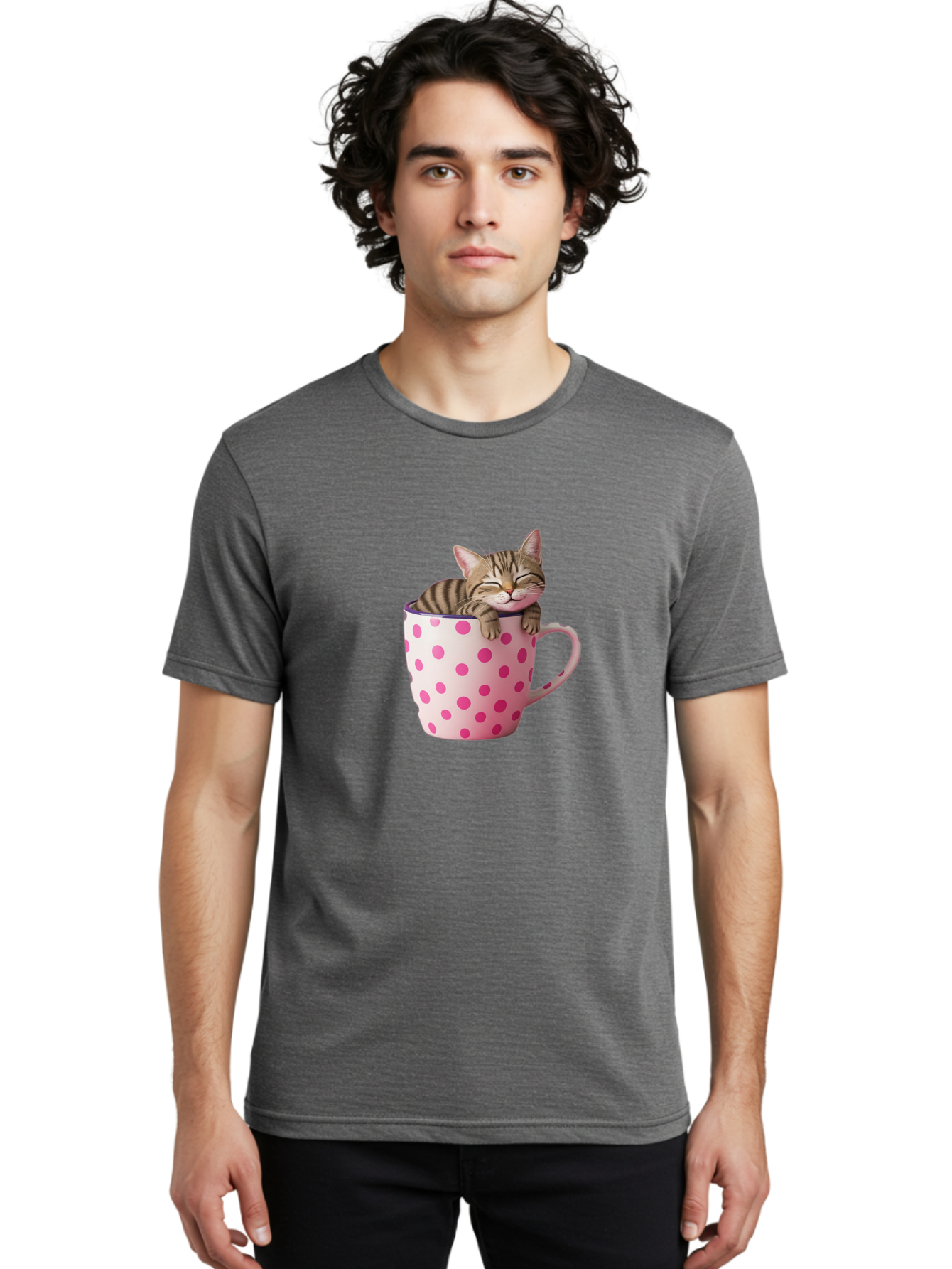 Cat-In-Polka-Dot-Mug Men'S Graphic Tee, 100% Cotton, Comfortable Casual Summer Wear, Machine Washable, Vintage Camera, Old Camera, Antique Camera, Black Camera, Classic Photography, Photography Equipment, Nostalgic Device, Film Camera, Bak206 26