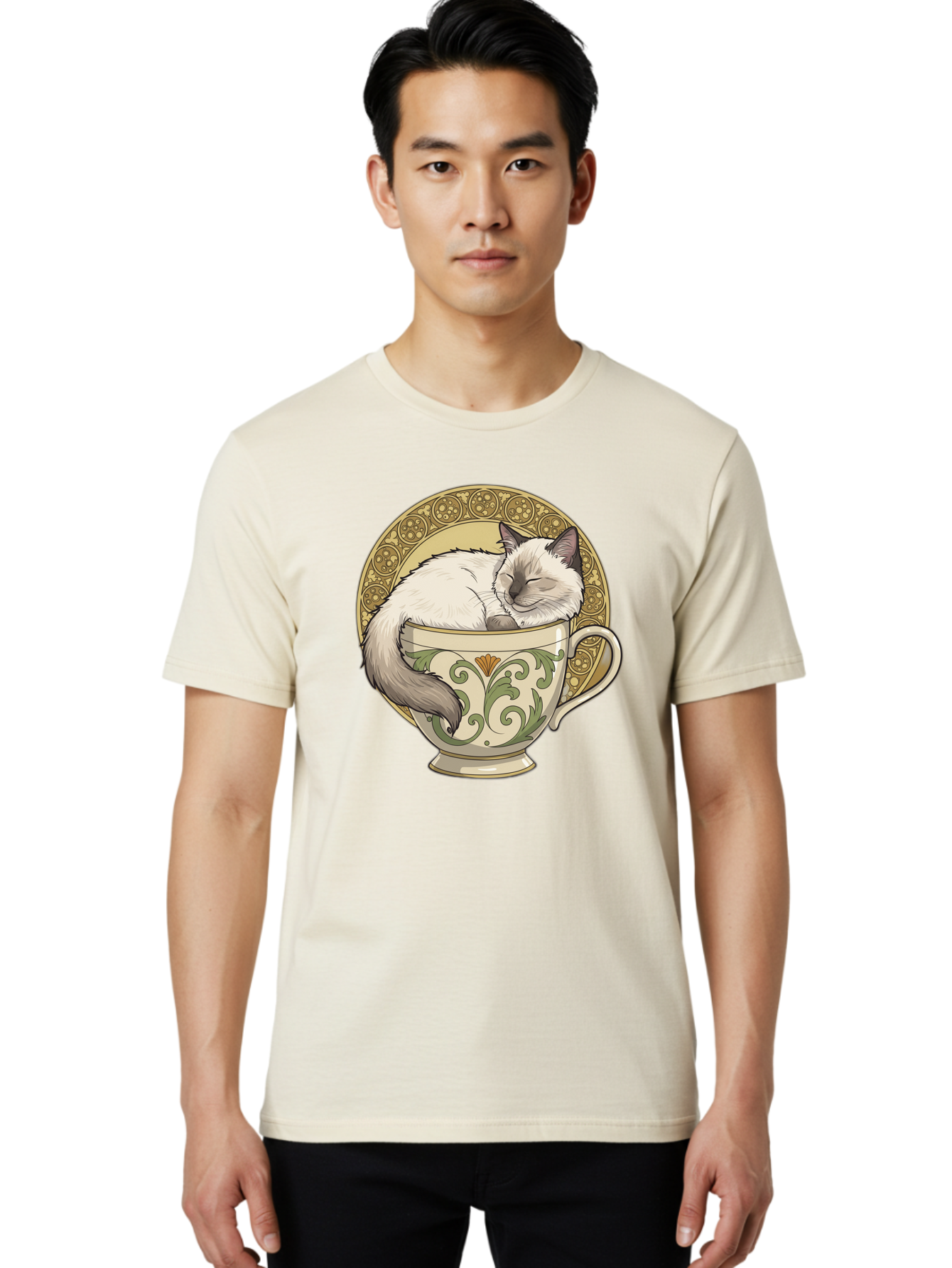 Cat-In-Tea-Cup-1 Men'S Graphic Tee, 100% Cotton, Comfortable Casual Summer Wear, Machine Washable, Vintage Camera, Old Camera, Antique Camera, Black Camera, Classic Photography, Photography Equipment, Nostalgic Device, Film Camera, Camera Art Bak209 29