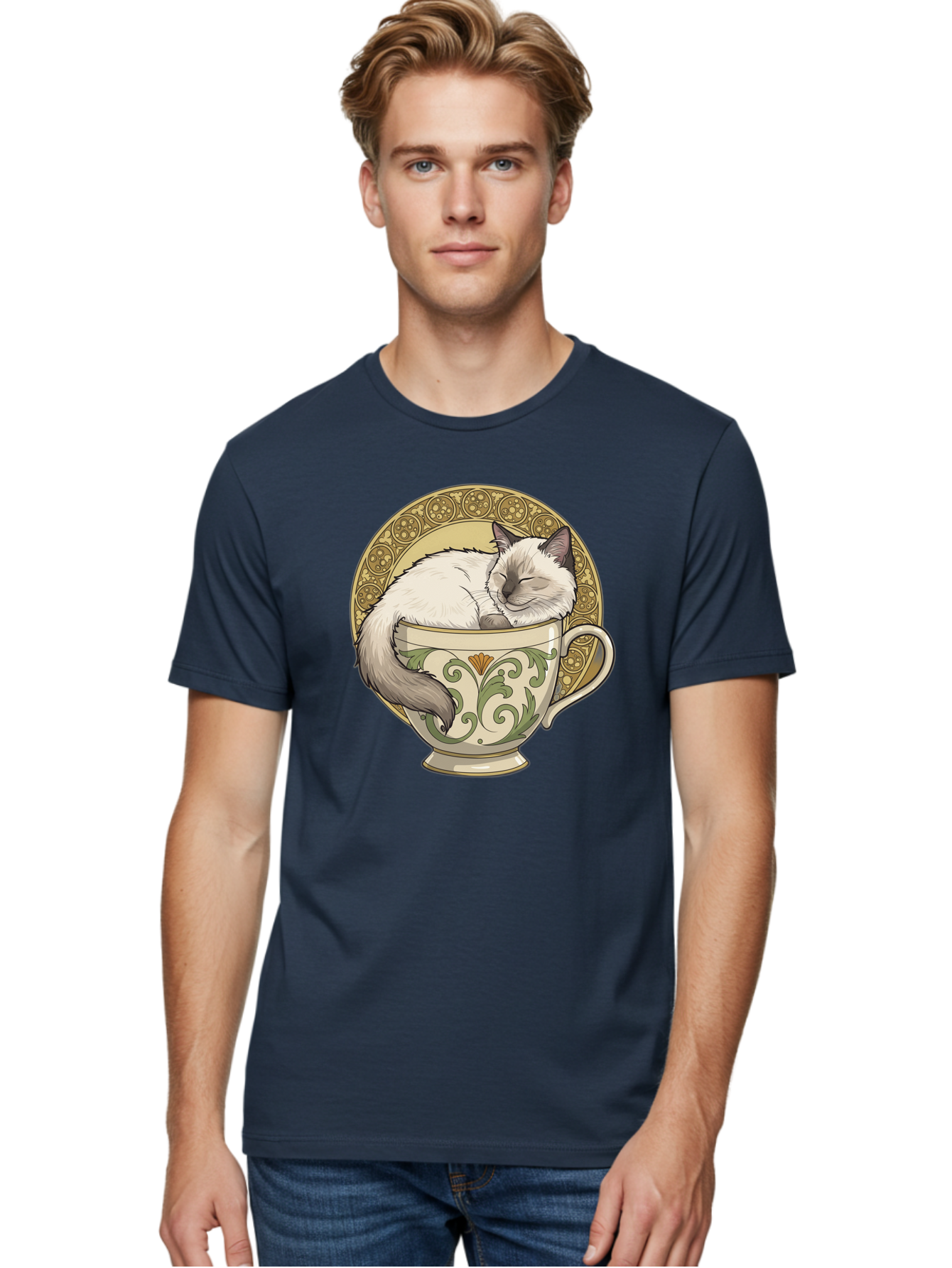 Cat-In-Tea-Cup-1 Men'S Graphic Tee, 100% Cotton, Comfortable Casual Summer Wear, Machine Washable, Vintage Camera, Old Camera, Antique Camera, Black Camera, Classic Photography, Photography Equipment, Nostalgic Device, Film Camera, Camera Art Bak209 22