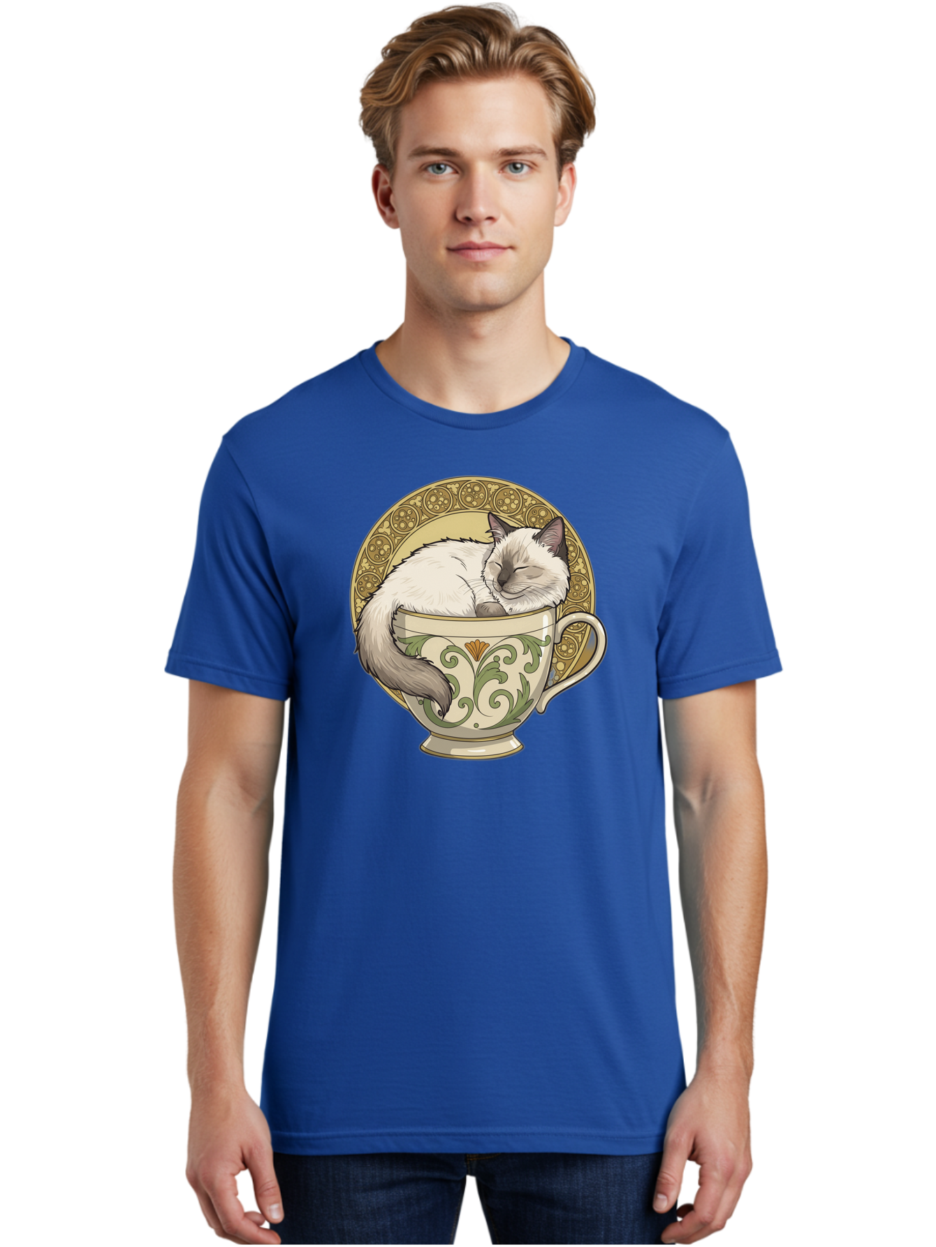 Cat-In-Tea-Cup-1 Men'S Graphic Tee, 100% Cotton, Comfortable Casual Summer Wear, Machine Washable, Vintage Camera, Old Camera, Antique Camera, Black Camera, Classic Photography, Photography Equipment, Nostalgic Device, Film Camera, Camera Art Bak209 21