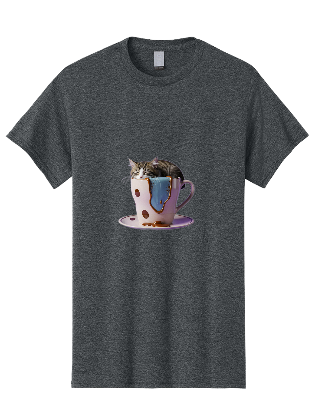 Cat-In-Tea-Cup-2 Men'S Graphic Tee, 100% Cotton, Comfortable Casual Summer Wear, Machine Washable, Vintage Camera, Old Camera, Antique Camera, Black Camera, Classic Photography, Photography Equipment, Nostalgic Device, Film Camera, Camera Art Bak210 1