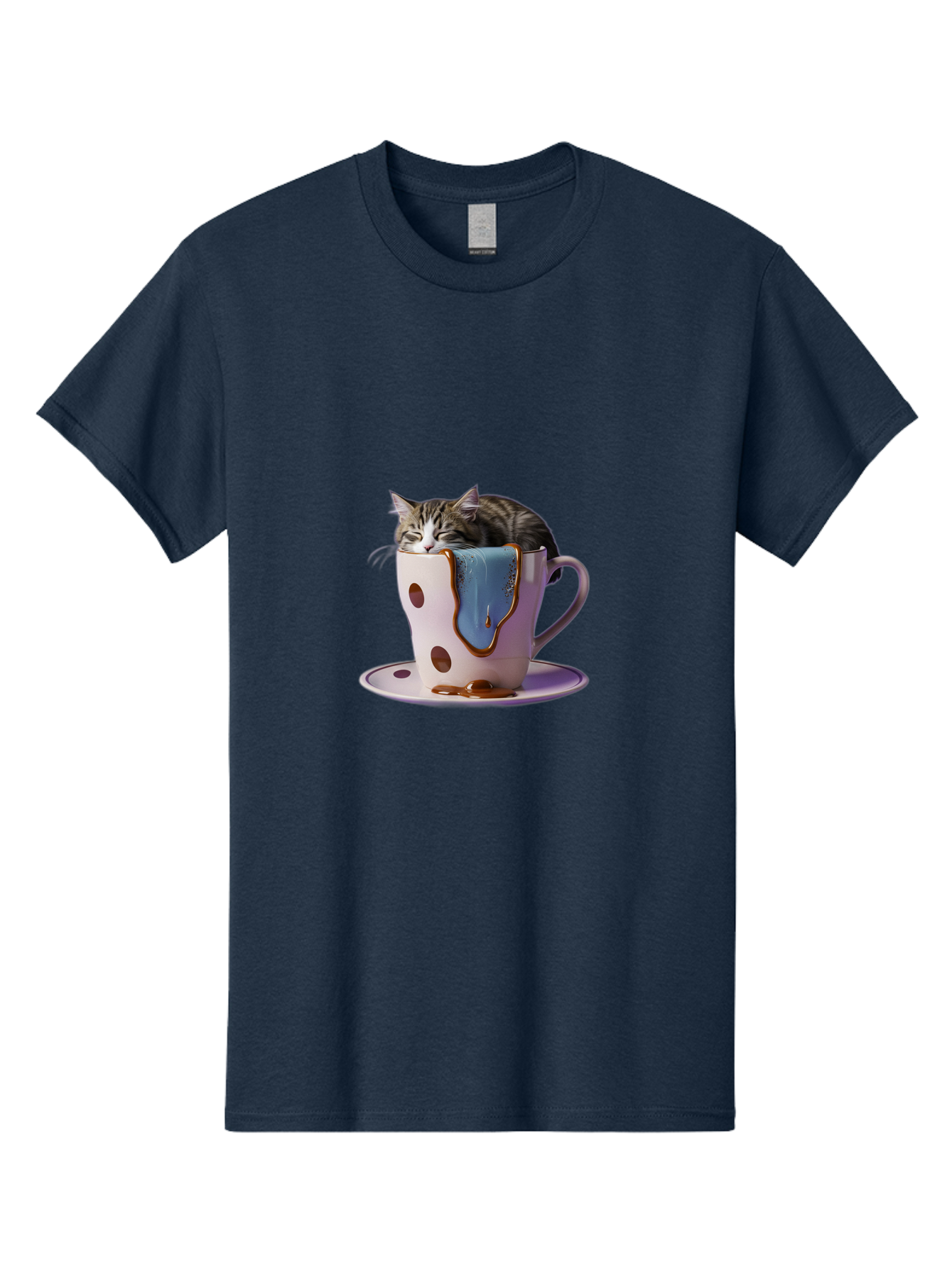 Cat-In-Tea-Cup-2 Men'S Graphic Tee, 100% Cotton, Comfortable Casual Summer Wear, Machine Washable, Vintage Camera, Old Camera, Antique Camera, Black Camera, Classic Photography, Photography Equipment, Nostalgic Device, Film Camera, Camera Art Bak210 3