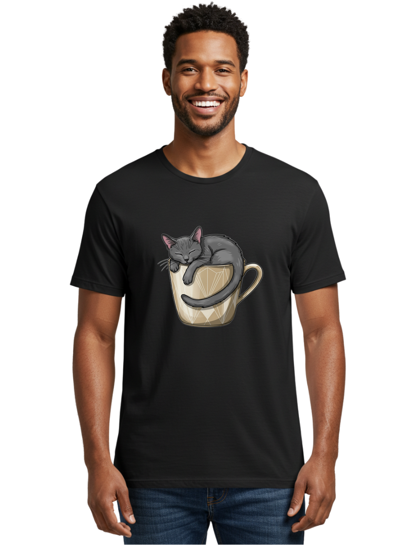 Cat-In-Tea-Cup Men'S Graphic Tee, 100% Cotton, Comfortable Casual Summer Wear, Machine Washable, Vintage Camera, Old Camera, Antique Camera, Black Camera, Classic Photography, Photography Equipment, Nostalgic Device, Film Camera, Camera Art Bak211 25