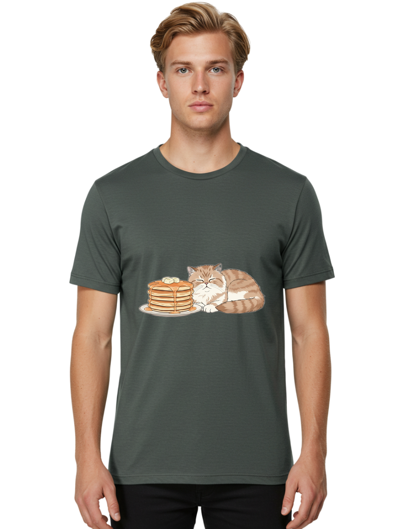 Cat-Sleeping-Beside-Pancakes Men'S Graphic Tee, 100% Cotton, Comfortable Casual Summer Wear, Machine Washable, Vintage Camera, Old Camera, Antique Camera, Black Camera, Classic Photography, Photography Equipment, Nostalgic Device, Film Camera, Bak216 22