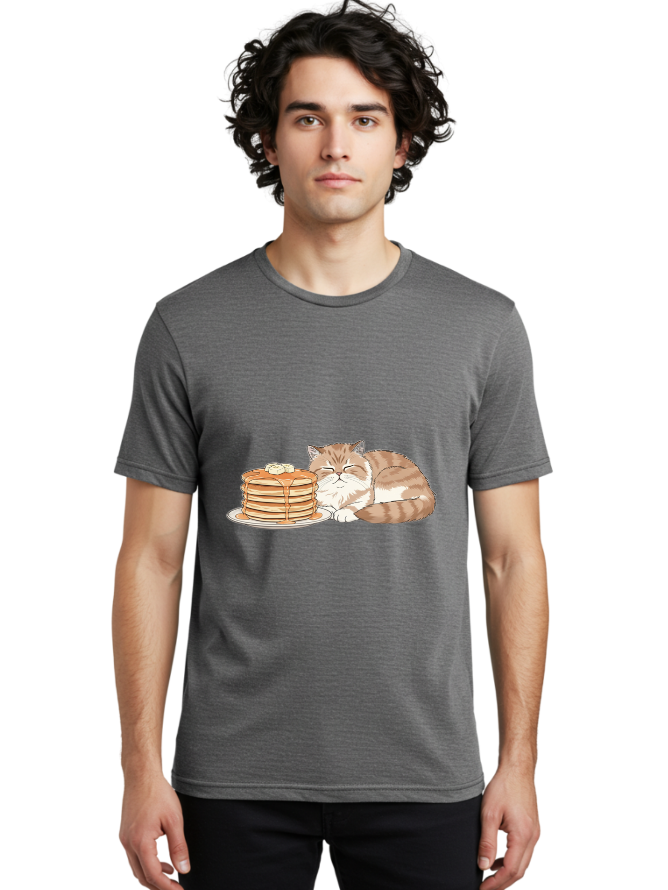 Cat-Sleeping-Beside-Pancakes Men'S Graphic Tee, 100% Cotton, Comfortable Casual Summer Wear, Machine Washable, Vintage Camera, Old Camera, Antique Camera, Black Camera, Classic Photography, Photography Equipment, Nostalgic Device, Film Camera, Bak216 17