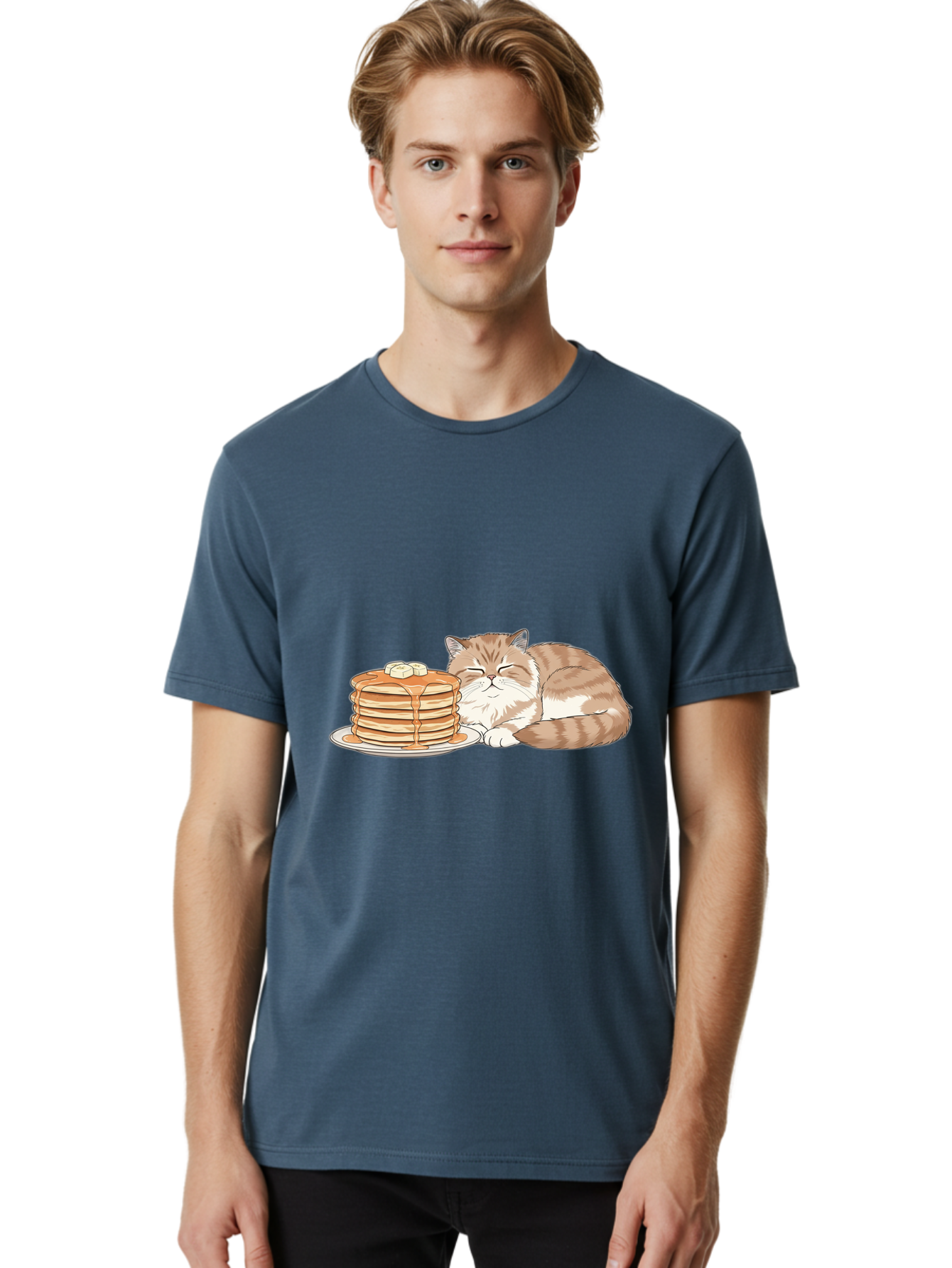 Cat-Sleeping-Beside-Pancakes Men'S Graphic Tee, 100% Cotton, Comfortable Casual Summer Wear, Machine Washable, Vintage Camera, Old Camera, Antique Camera, Black Camera, Classic Photography, Photography Equipment, Nostalgic Device, Film Camera, Bak216 30