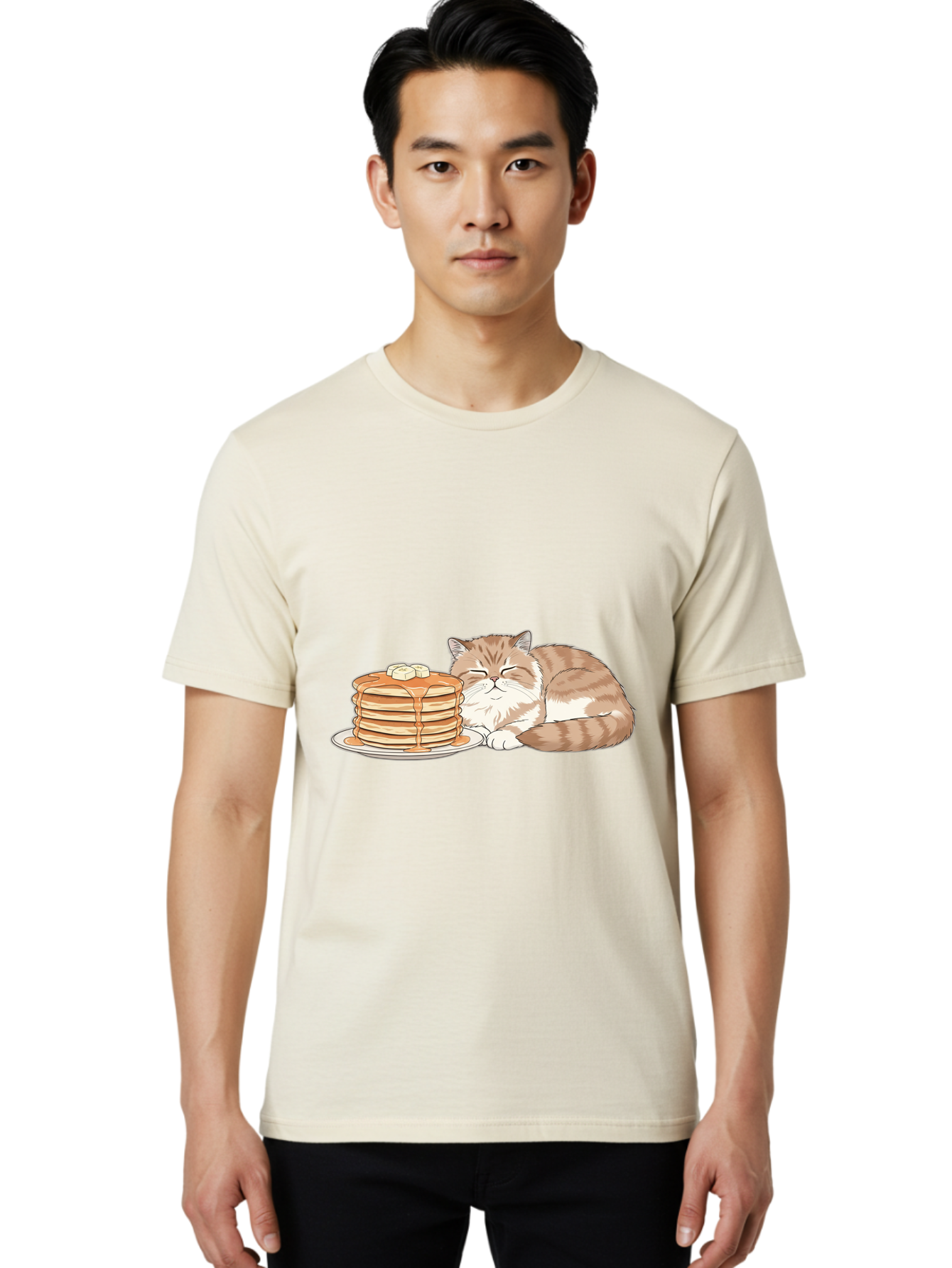 Cat-Sleeping-Beside-Pancakes Men'S Graphic Tee, 100% Cotton, Comfortable Casual Summer Wear, Machine Washable, Vintage Camera, Old Camera, Antique Camera, Black Camera, Classic Photography, Photography Equipment, Nostalgic Device, Film Camera, Bak216 25